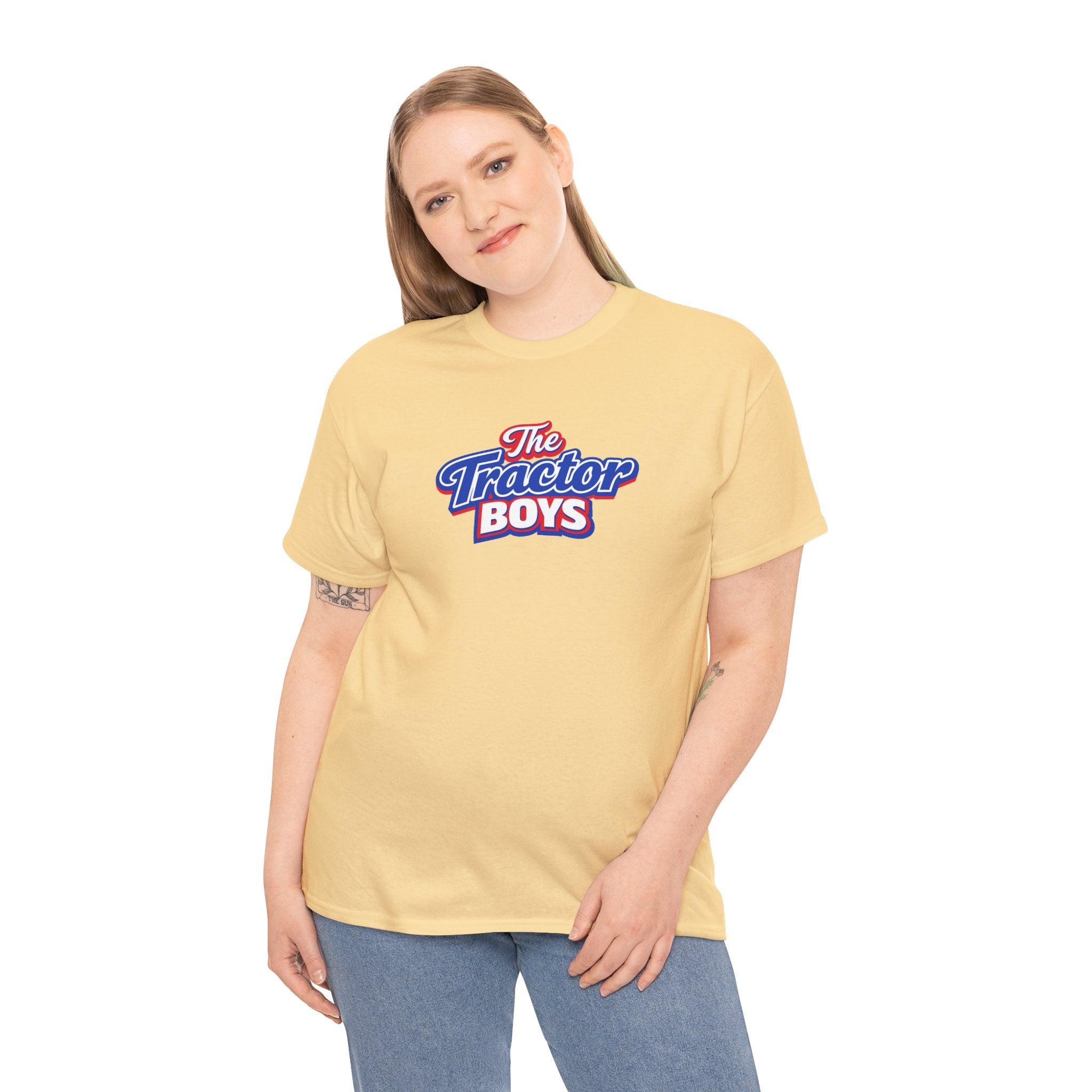 The Tractor Boys T-Shirt — Retro Blue & Red Logo Tee