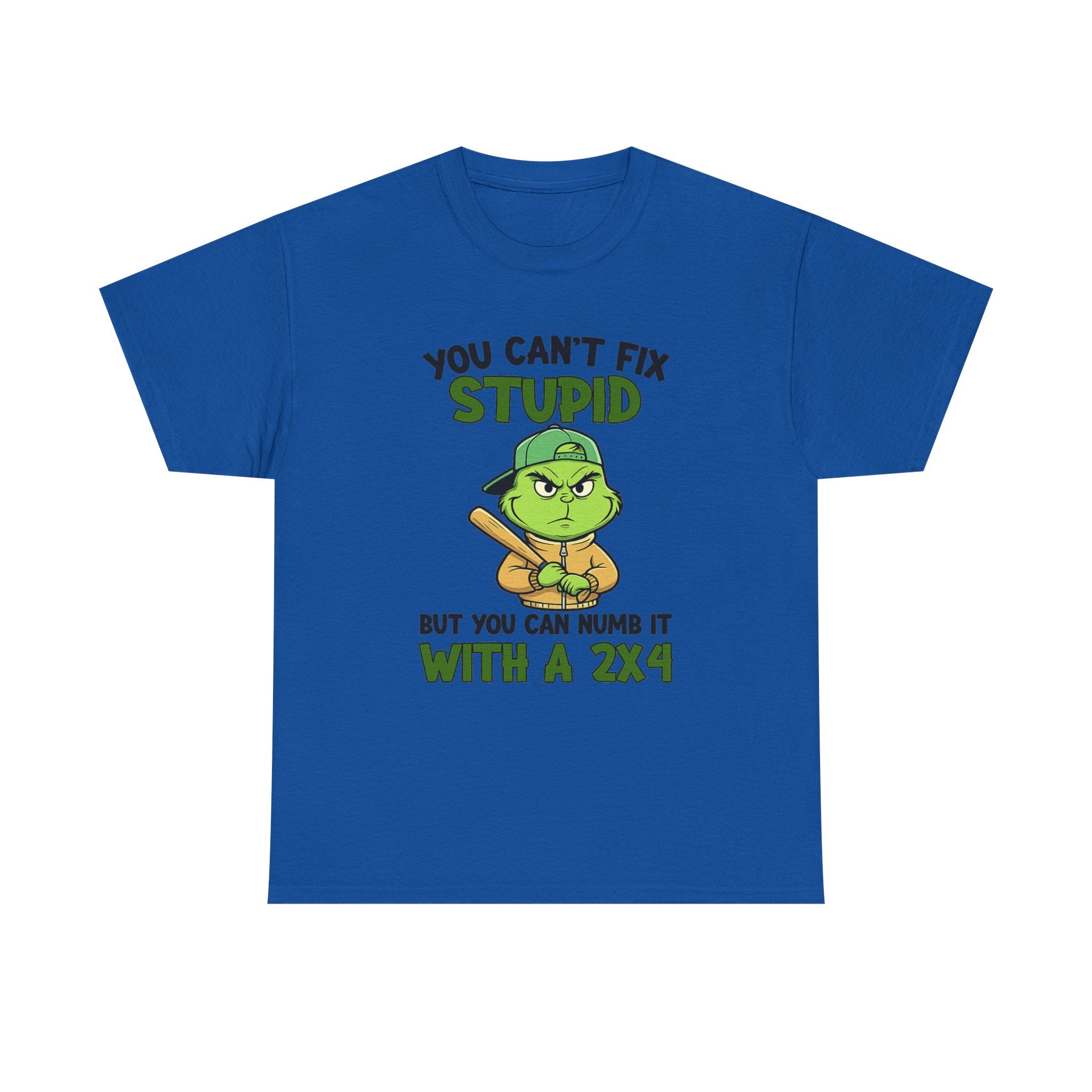 Funny Carpenter T‑Shirt — "You Can't Fix Stupid But You Can Numb It With a 2x4"