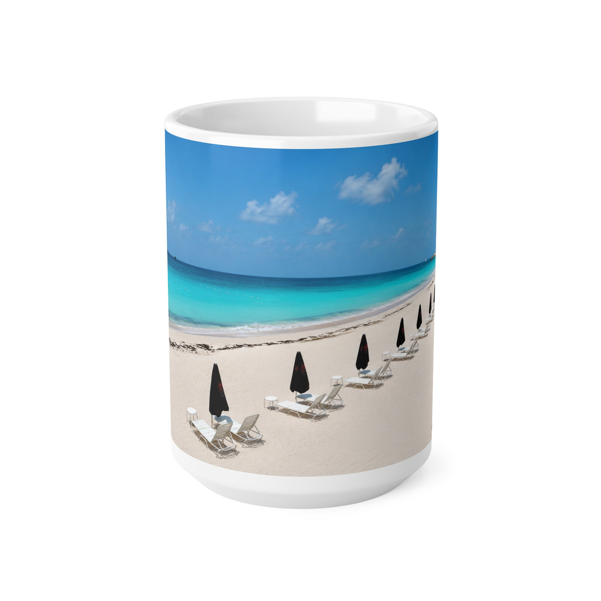 Barbados Beachfront Coffee Mug – Tropical Ocean Scene Ceramic Mug (11oz, 15oz)