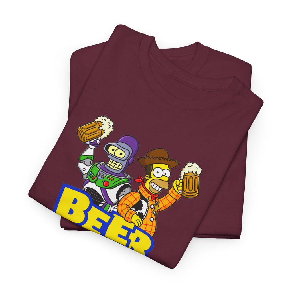Beer Story T-Shirt — Funny Cartoon Beer Buddies Graphic Tee