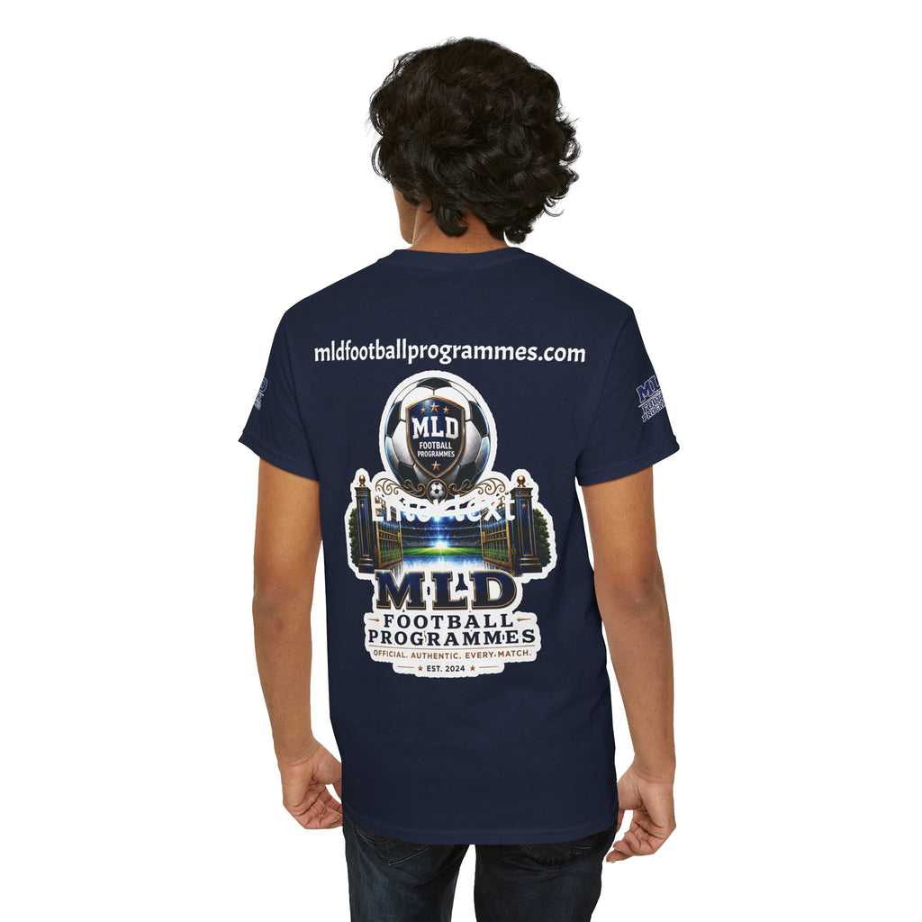 MLD Football Programmes Tee — Vintage Sports Logo Cotton T‑Shirt