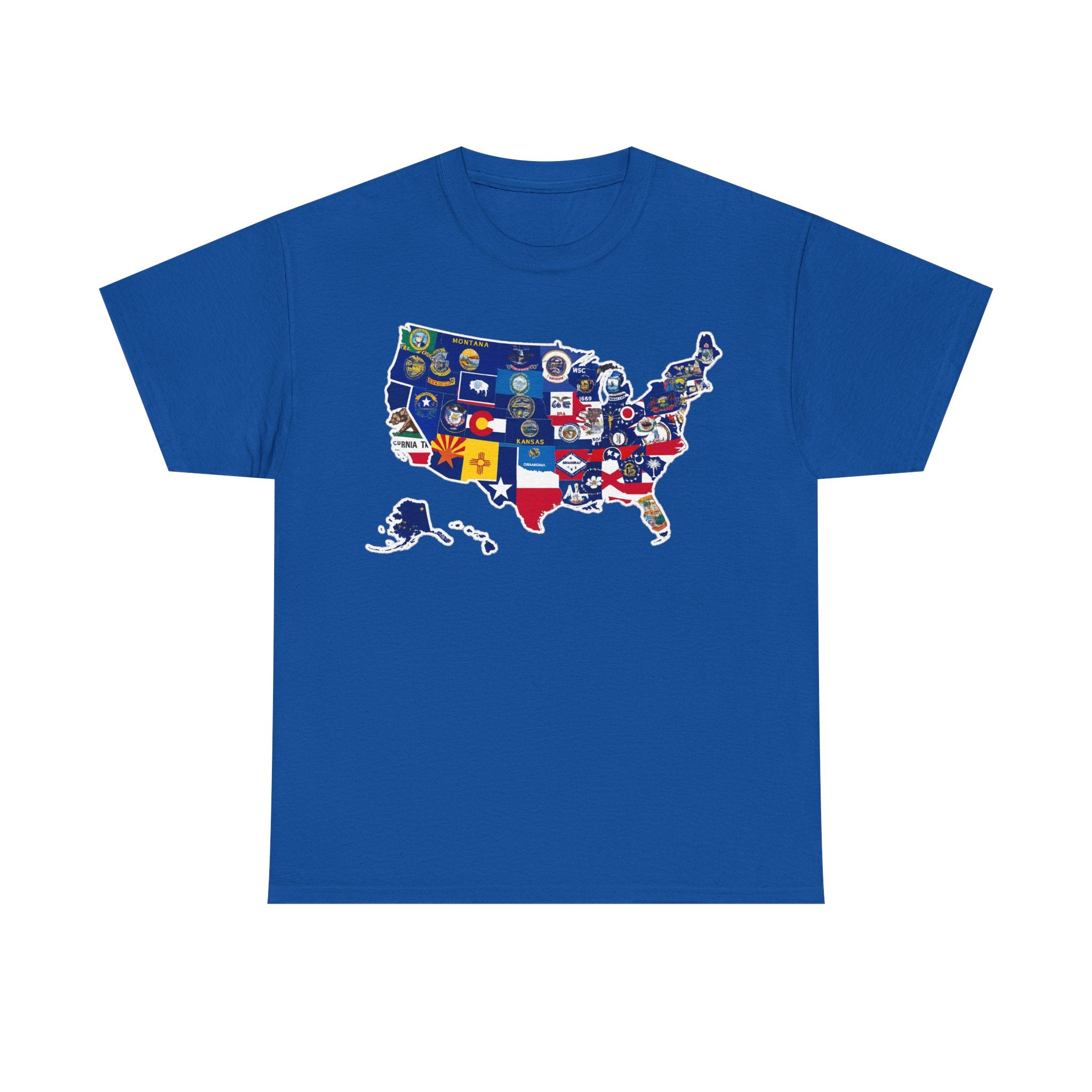 USA Map Flag T-Shirt — United States State Flag Map Tee