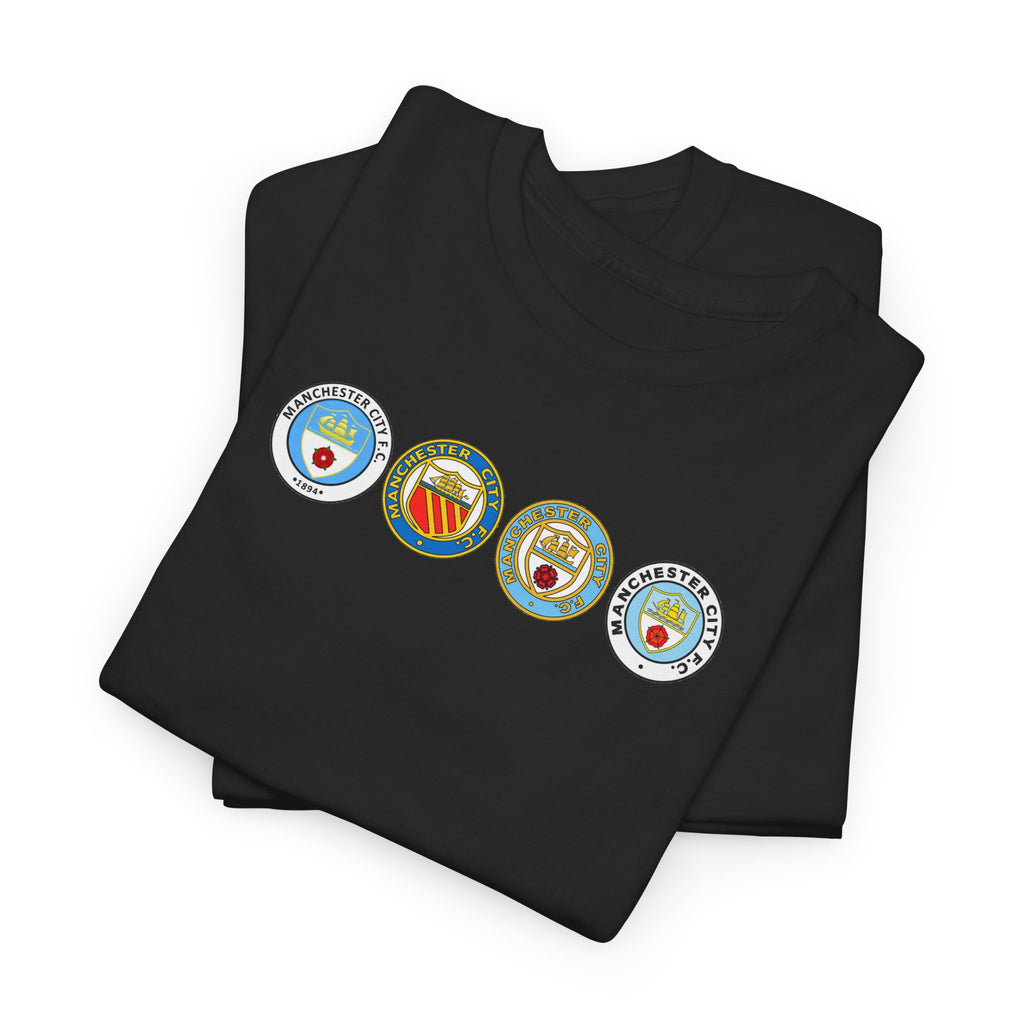 Man City Retro Crest Inspired Cotton T-Shirt