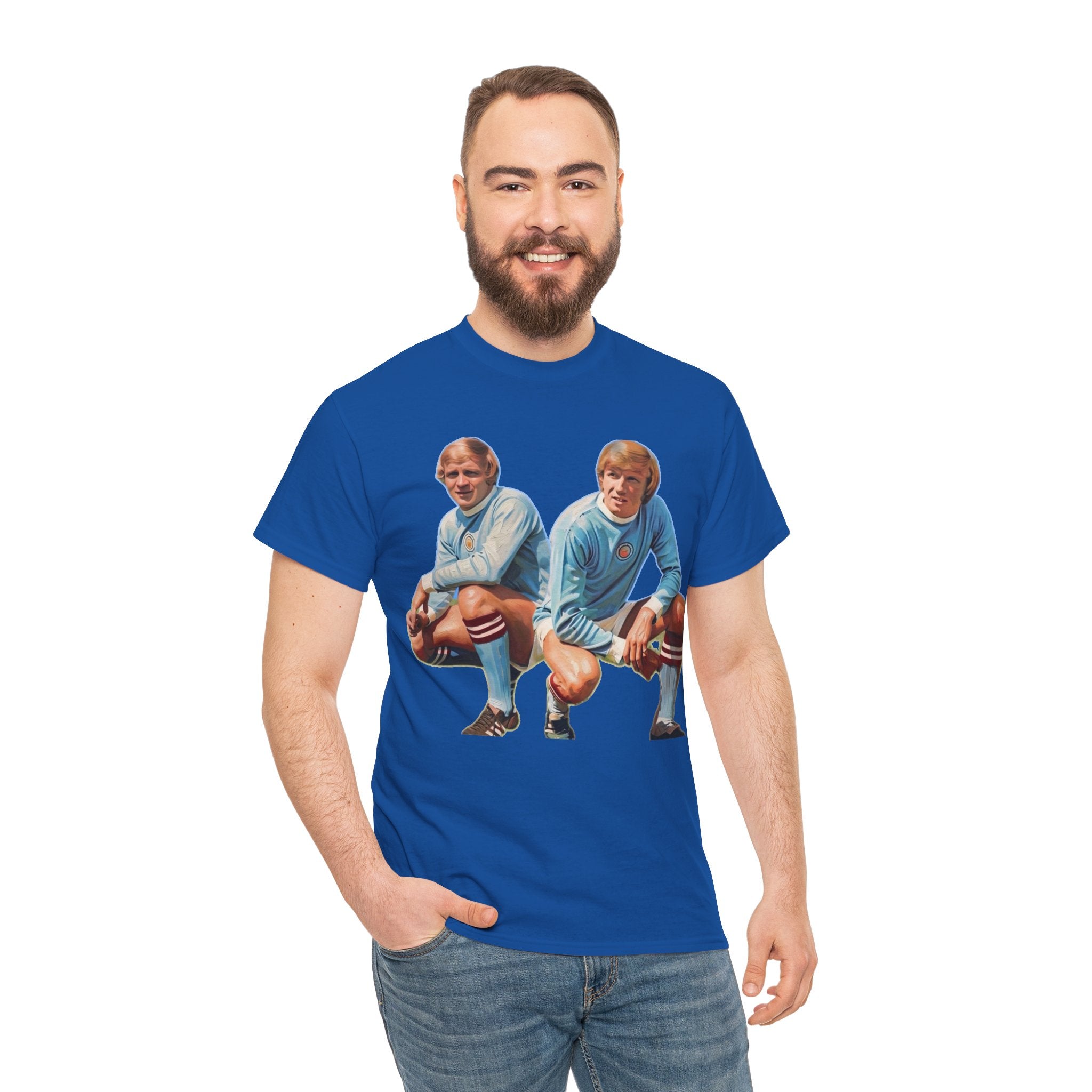 Franny Lee and Colin Bell Manchester City Retro Soccer Players T‑Shirt — Vintage Football Graphic Tee
