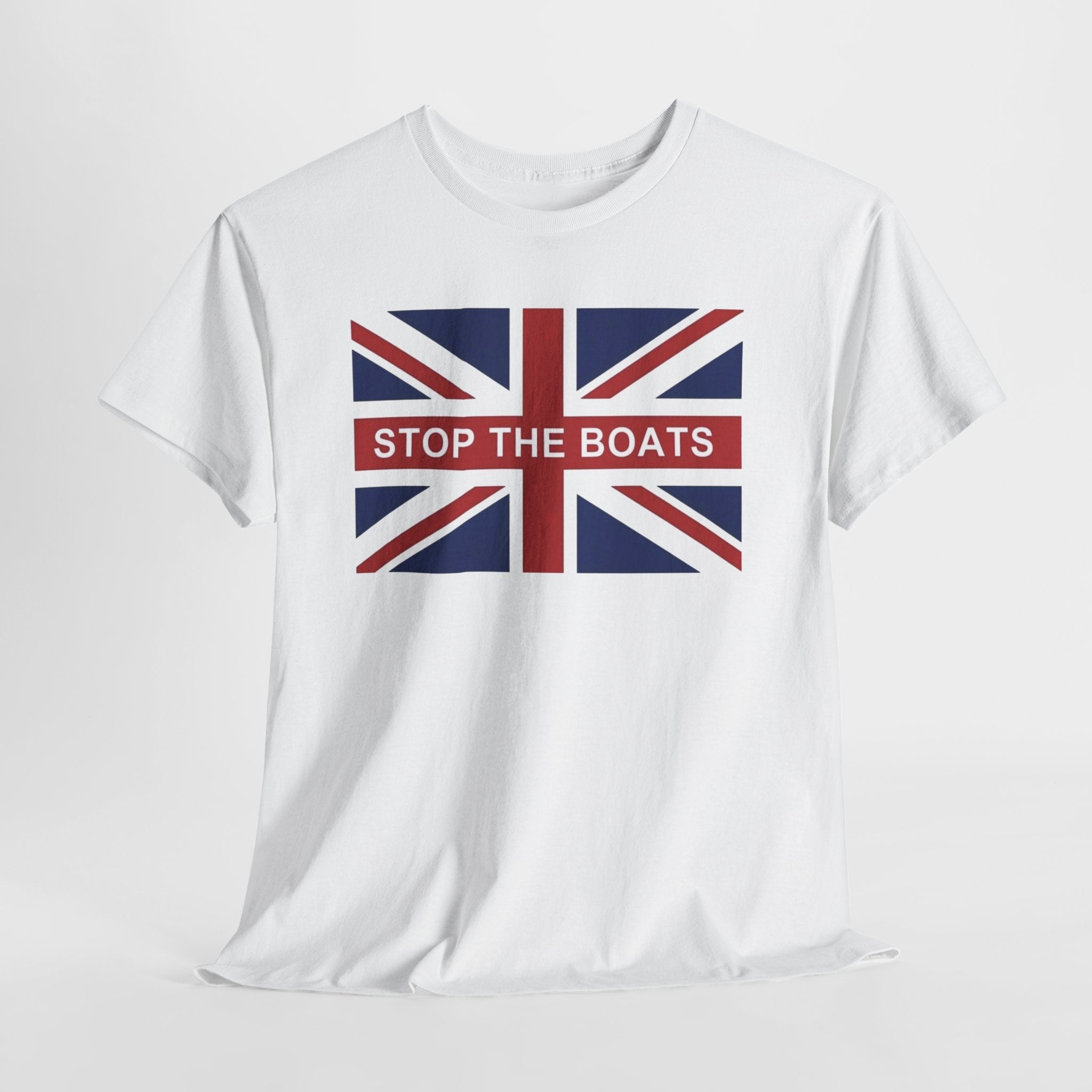 Union Jack "Stop The Boats" Political Statement Tee / T-Shirt
