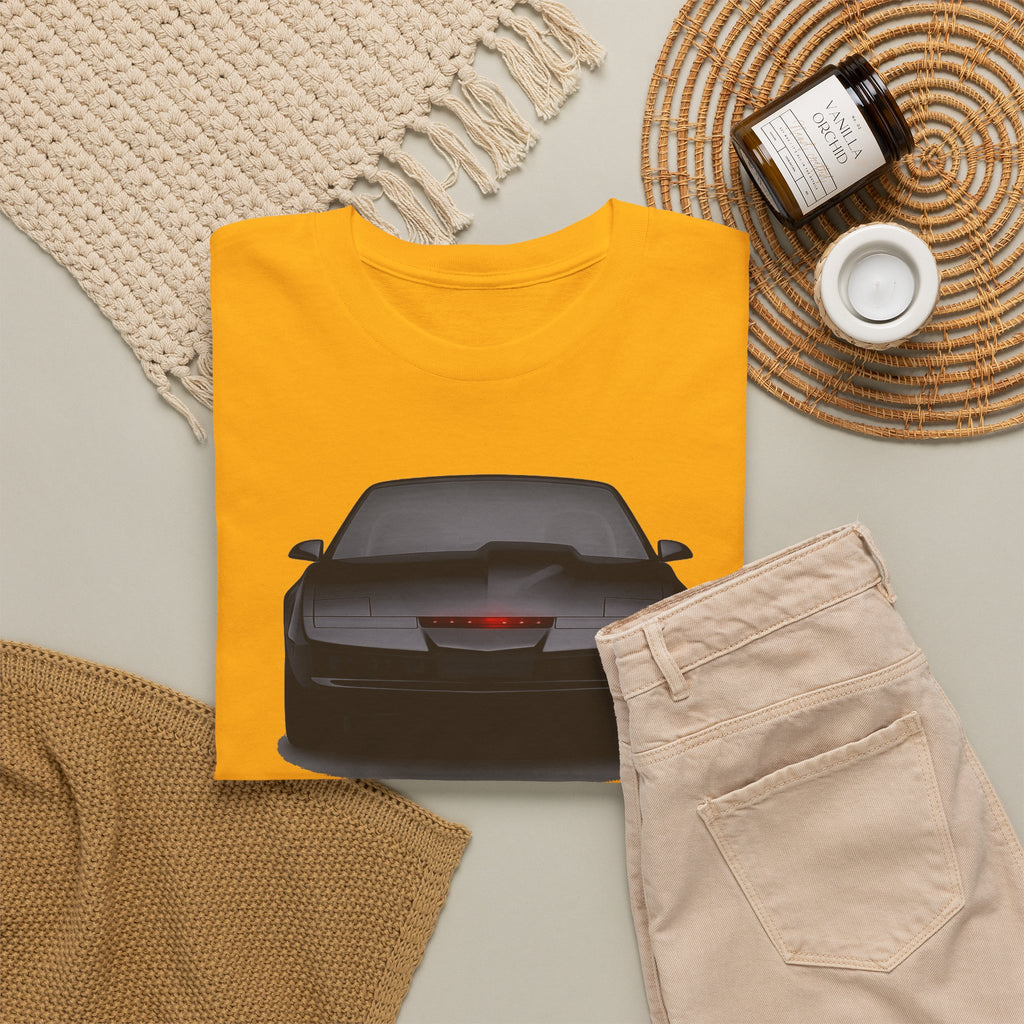 KITT-Inspired Retro Sports Car Tee — Front View Knight Rider Car Graphic Shirt