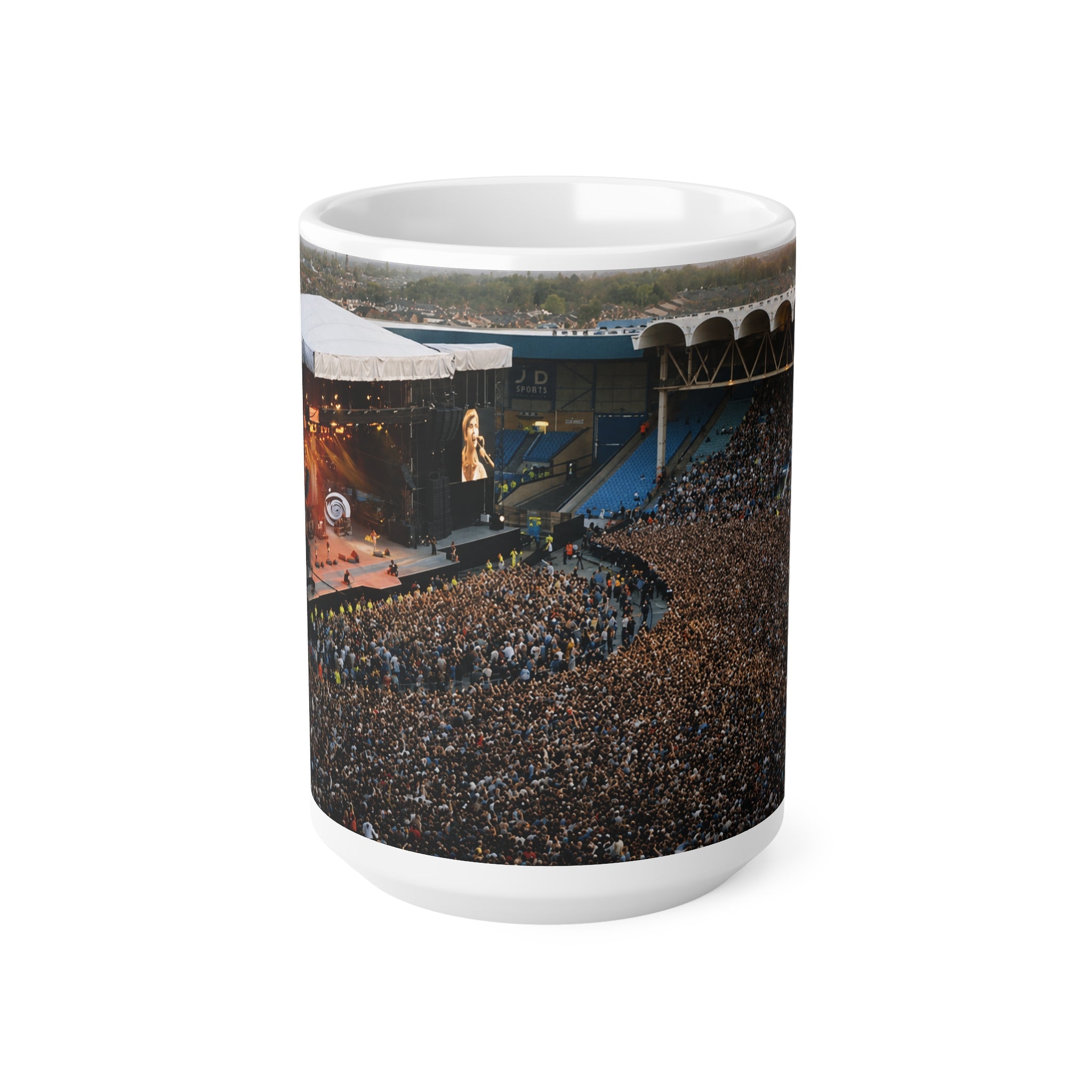 Oasis at Maine Road Concert Crowd Ceramic Mug — Live Stadium Photo Coffee Cup (11oz & 15oz)