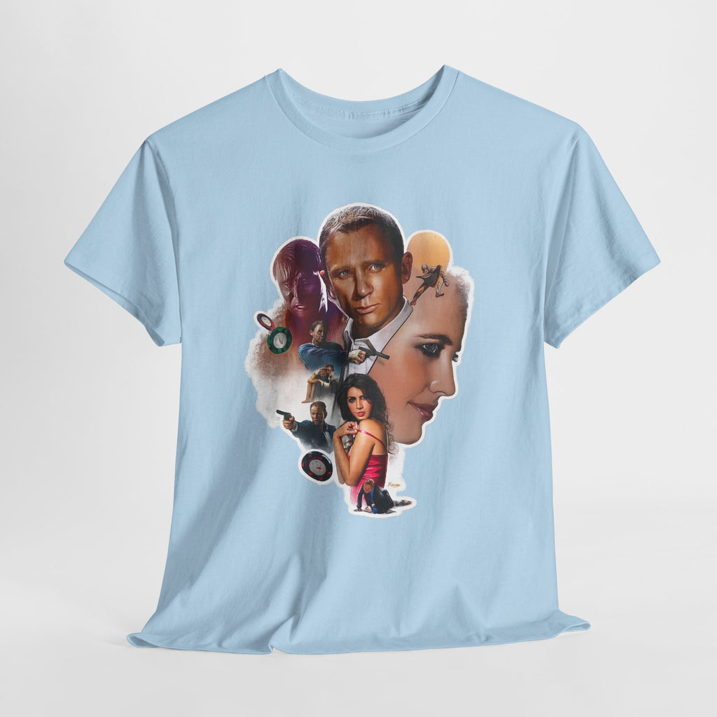 Jame Bond Movie Collage T‑Shirt — Vintage Film Noir Portrait Tee