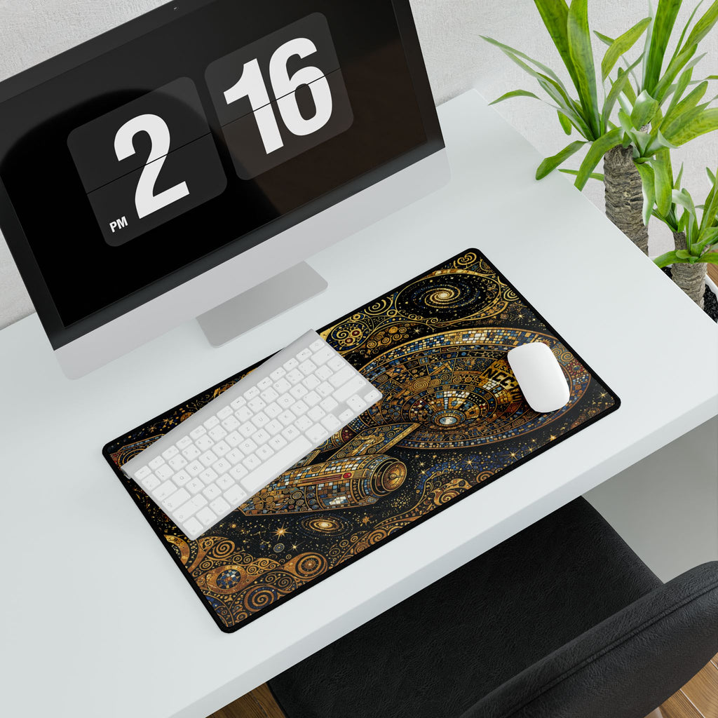 Starship Mosaic Desk Mat — Cosmic Star Trek-Inspired Gaming/Work Surface