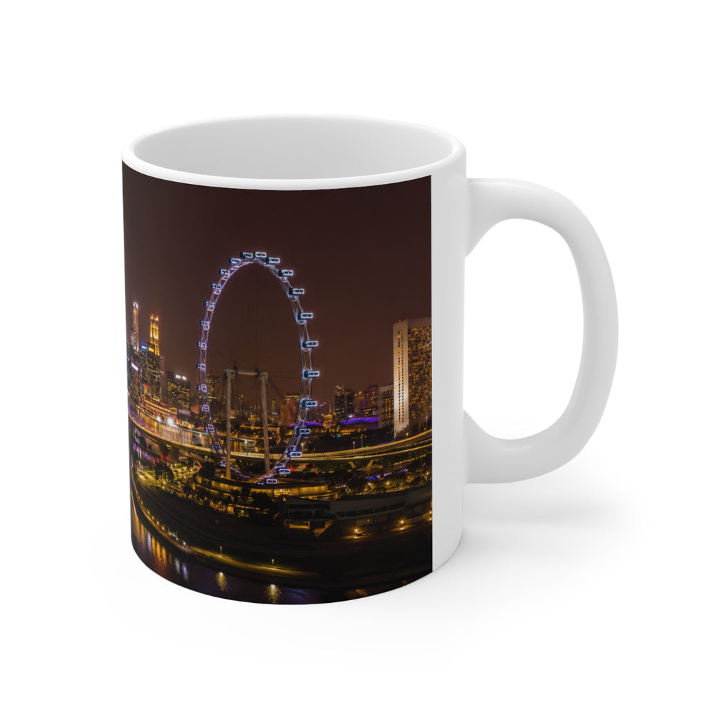 Singapore Night Skyline Coffee Mug — Marina Bay Sands Cityscape Ceramic Mug (11oz, 15oz)