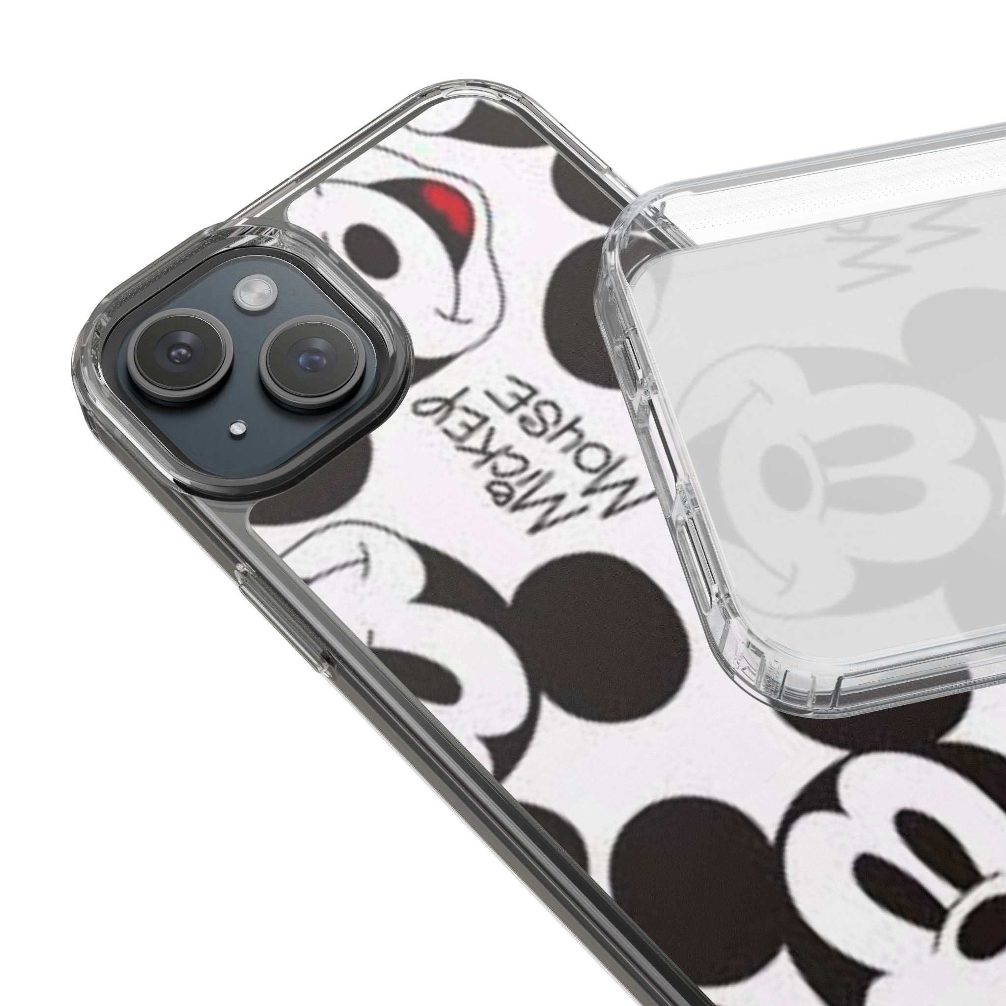 Mickey Mouse Clear Phone Case – Retro Cartoon Pattern Clear Case
