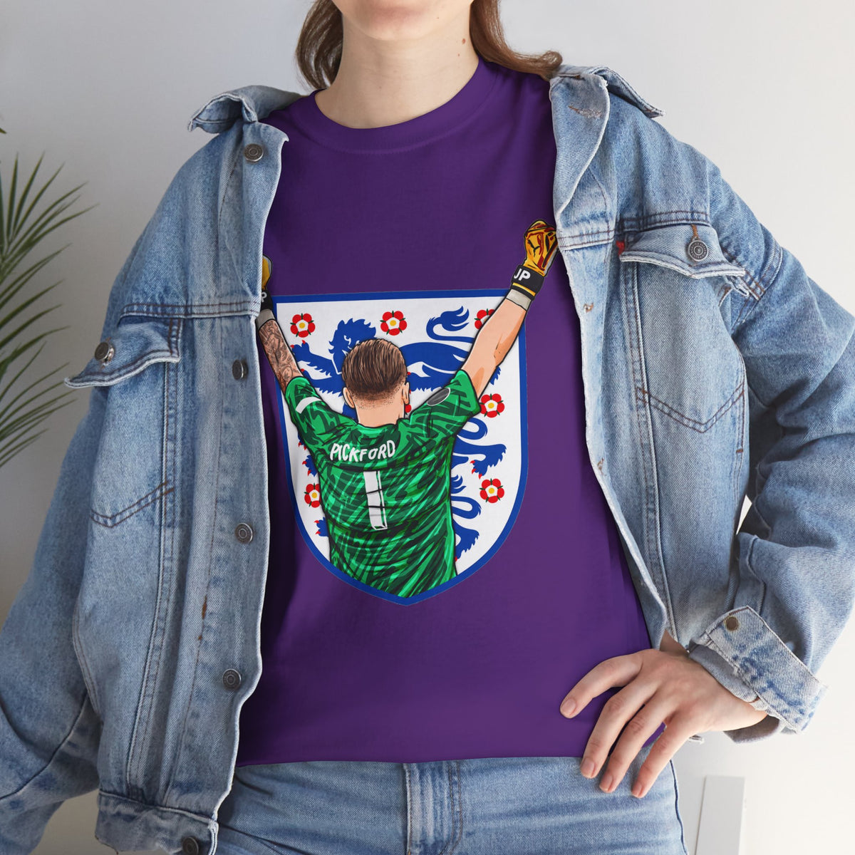 Pickford England Number 1 Goalkeeper Graphic Tee — Victory Pose Jersey Design