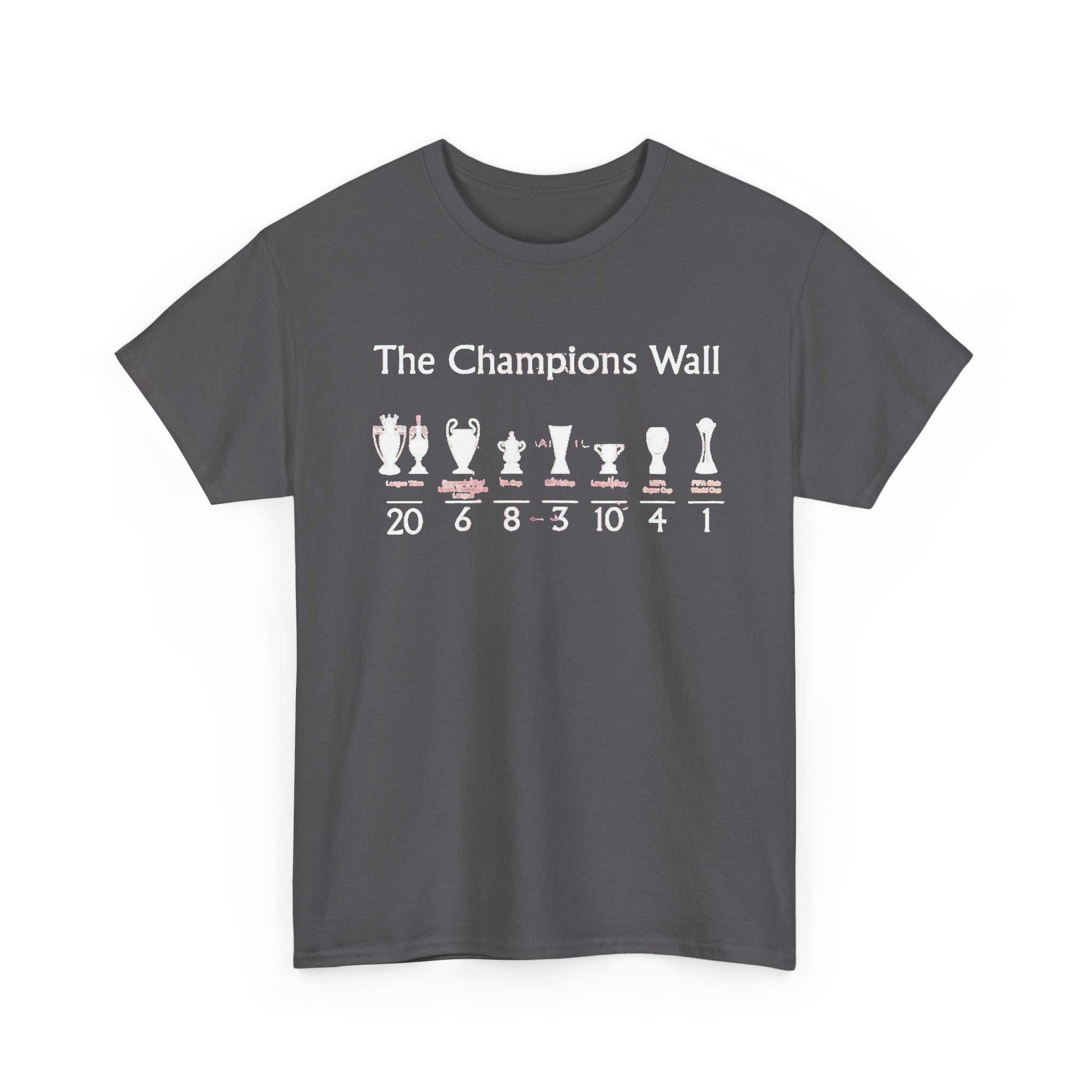 Liverpool The Champions Wall T-Shirt – Soccer/Football Trophy Timeline Tee