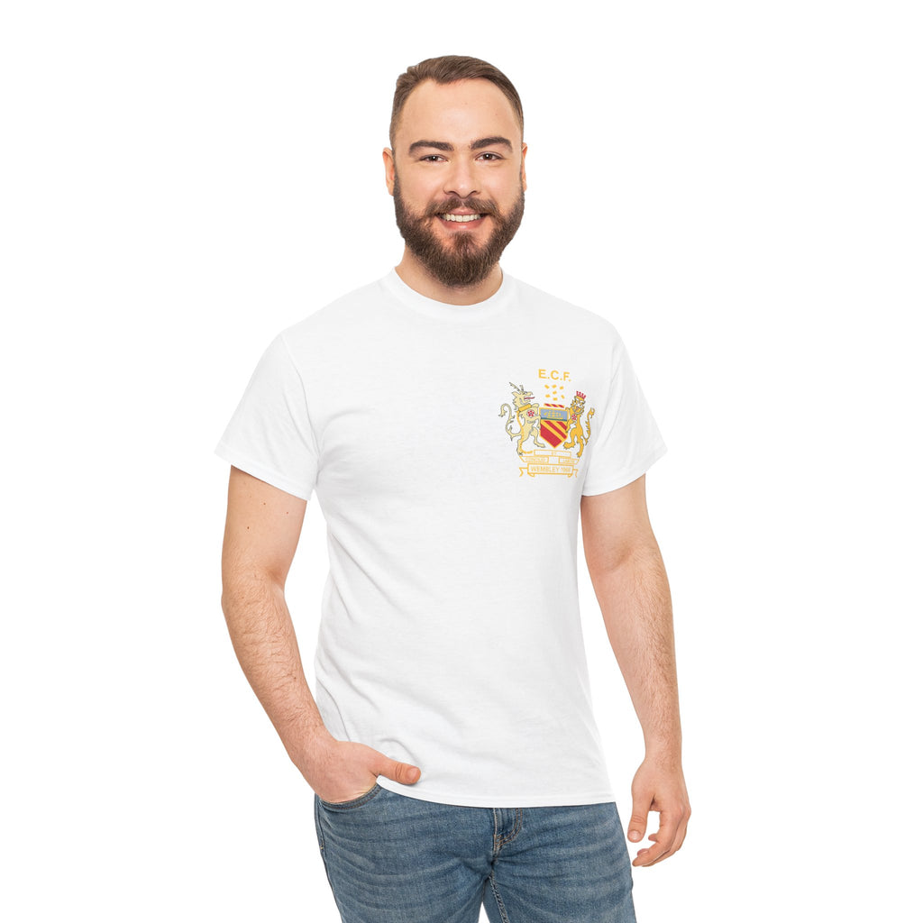 Manchester United Wembley 1968 Heraldic Crest Tee — Vintage Coat of Arms Chest Print