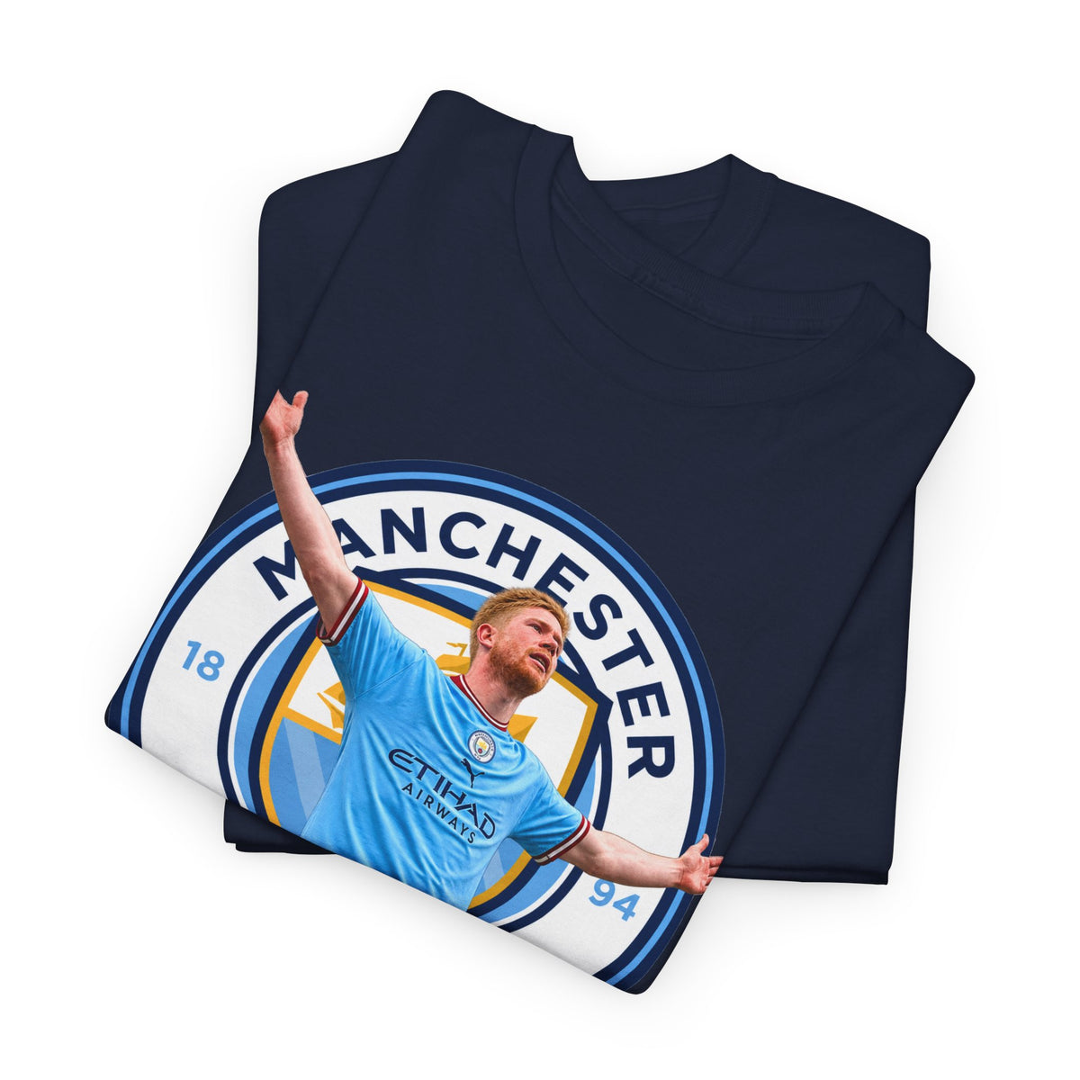 Kevin De Bruyne Manchester Football Club Legend Cotton T-Shirt — Player Celebration Graphic T-Shirt