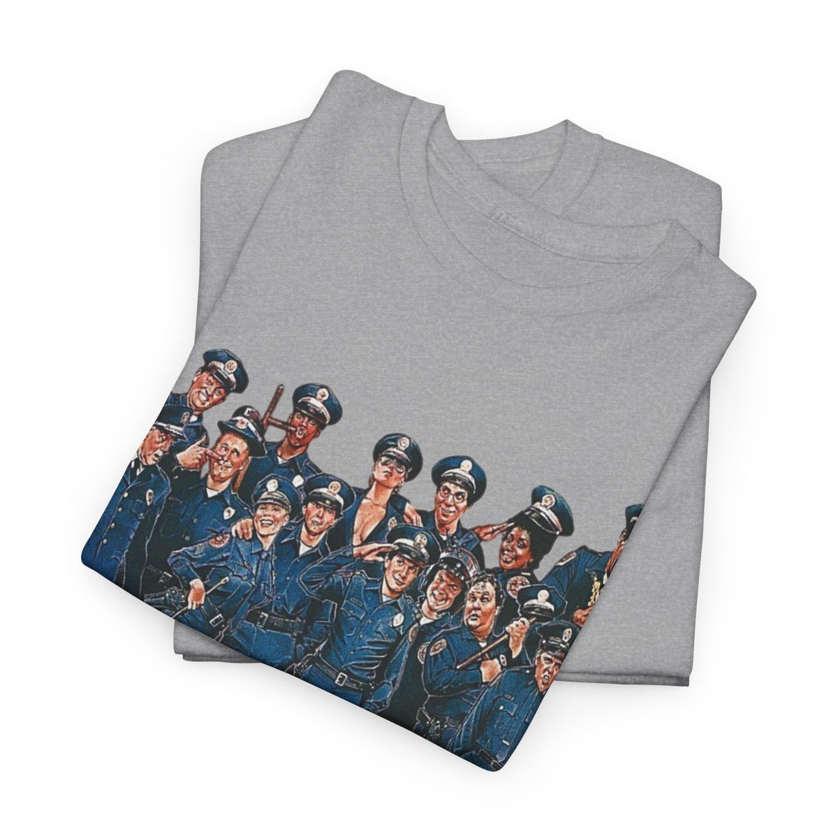 Police Academy Movie Inspired Cotton T‑Shirt — Retro Squad Photo Tee