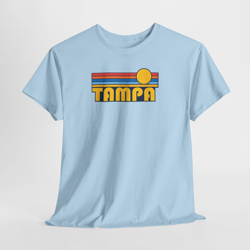 Tampa Retro Sunset T-Shirt — Vintage 70s Striped Beach Tee