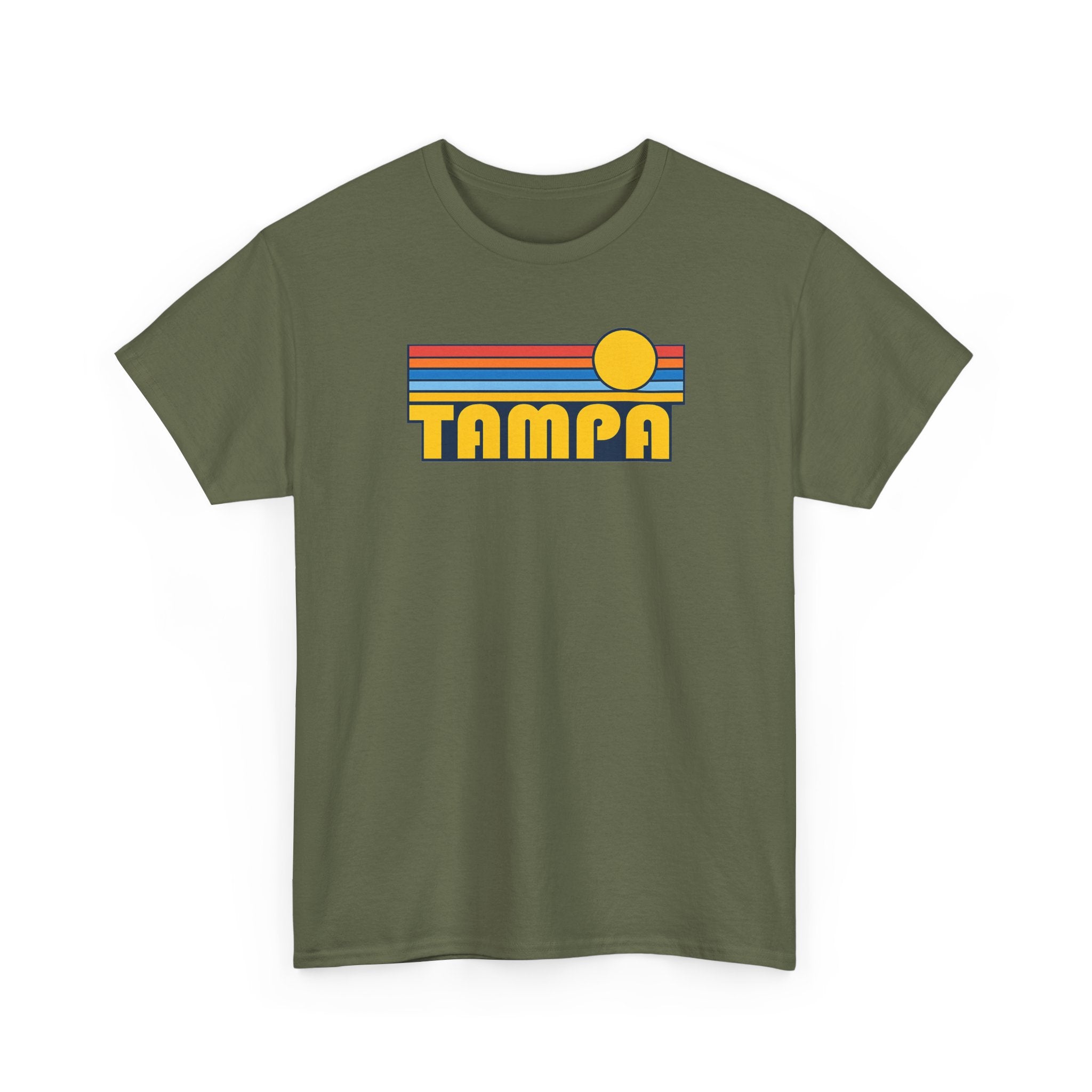 Tampa Retro Sunset T-Shirt — Vintage 70s Striped Beach Tee