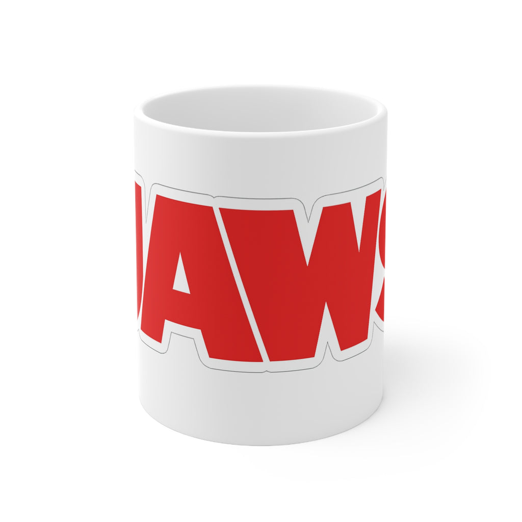 JAWS Bold Logo Coffee Mug — Retro Red Movie Fan Ceramic Cup (11oz, 15oz)