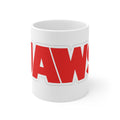 JAWS Bold Logo Coffee Mug — Retro Red Movie Fan Ceramic Cup (11oz, 15oz)