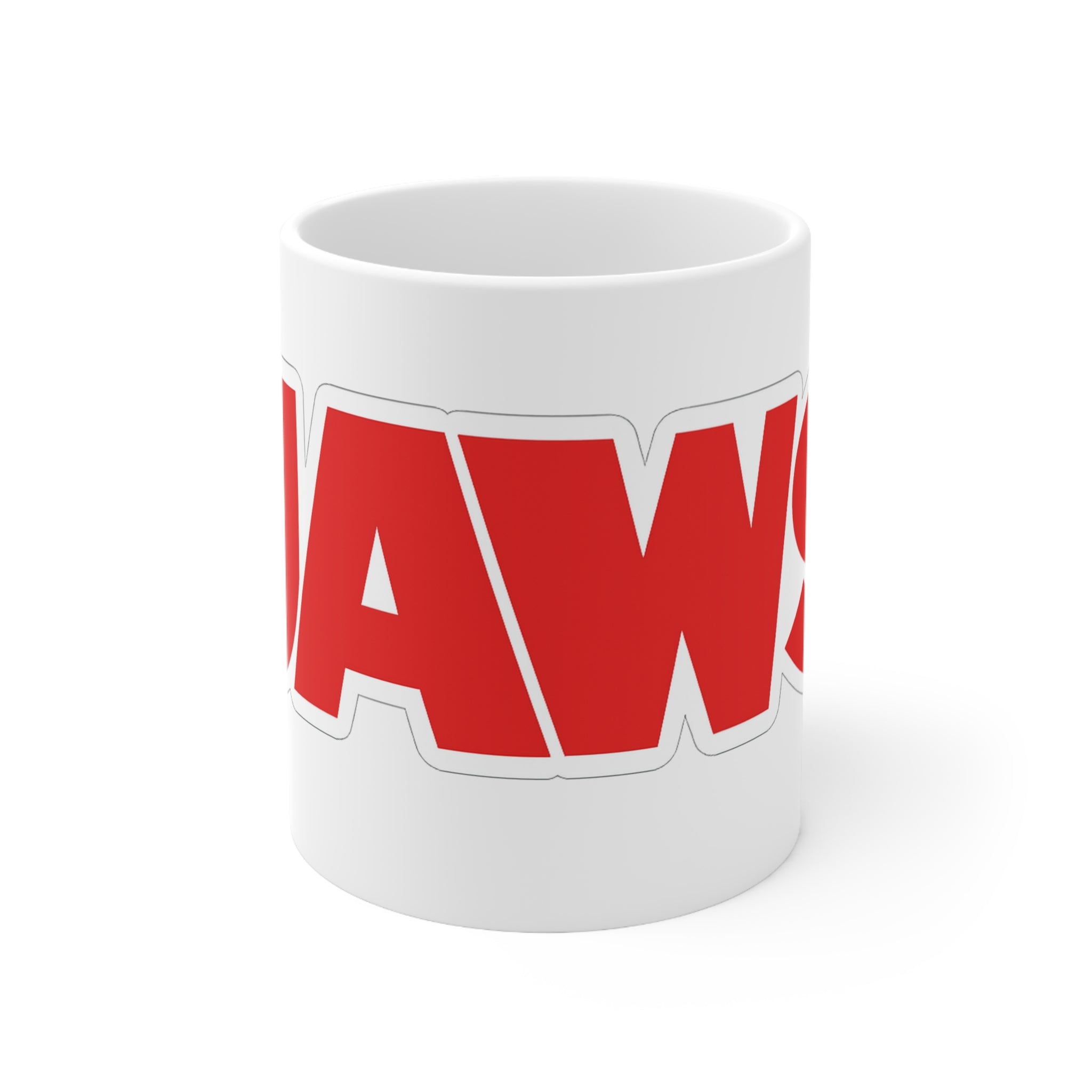 JAWS Bold Logo Coffee Mug — Retro Red Movie Fan Ceramic Cup (11oz, 15oz)