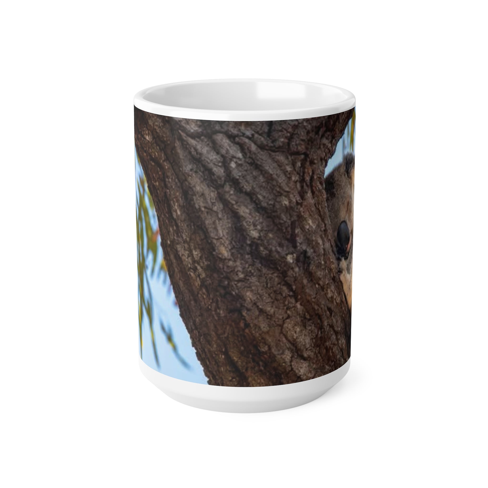 Koala in Tree Ceramic Coffee Mug — 11oz & 15oz Cute Wildlife Photo Mug