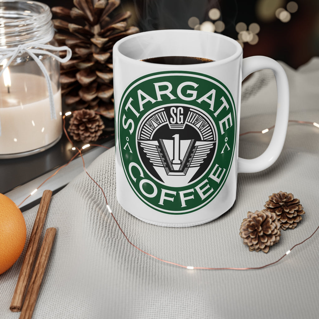 Stargate Coffee Ceramic Mug — 11oz & 15oz Branded Logo Coffee Cup