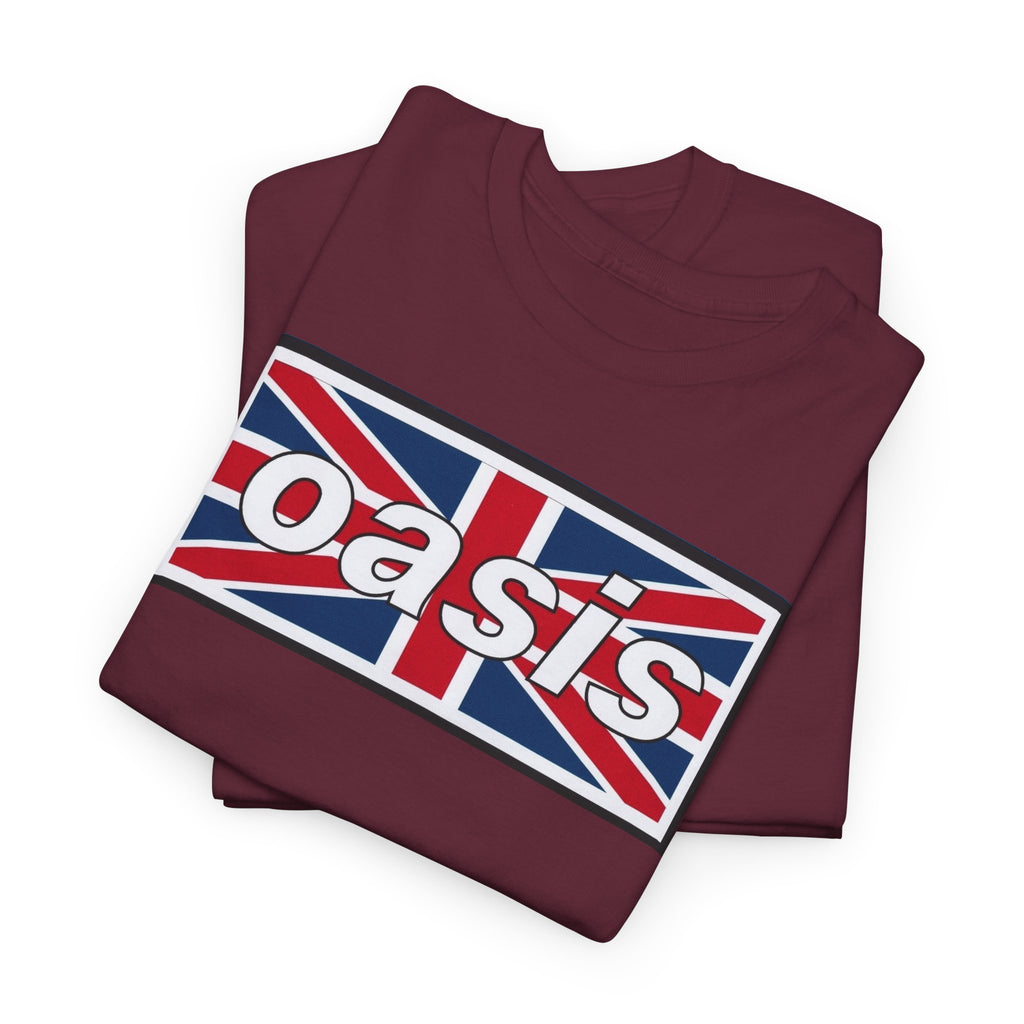 Oasis Union Jack Tee — British Rock Band Vintage-Inspired T-Shirt