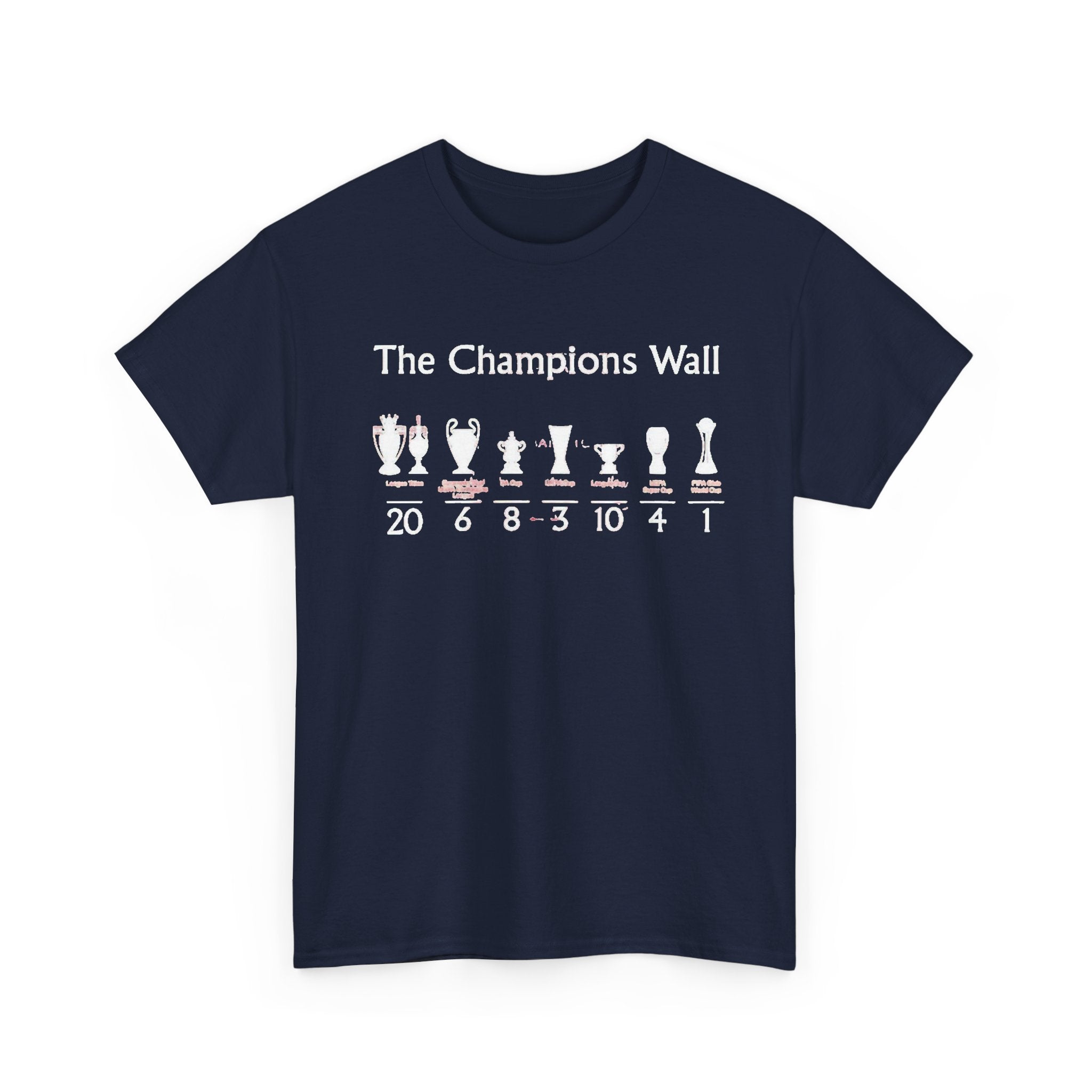 Liverpool The Champions Wall T-Shirt – Soccer/Football Trophy Timeline Tee