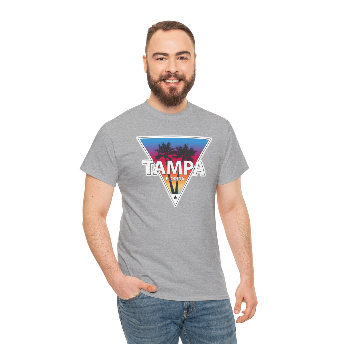 Tampa Retro Sunset Cotton T-Shirt
