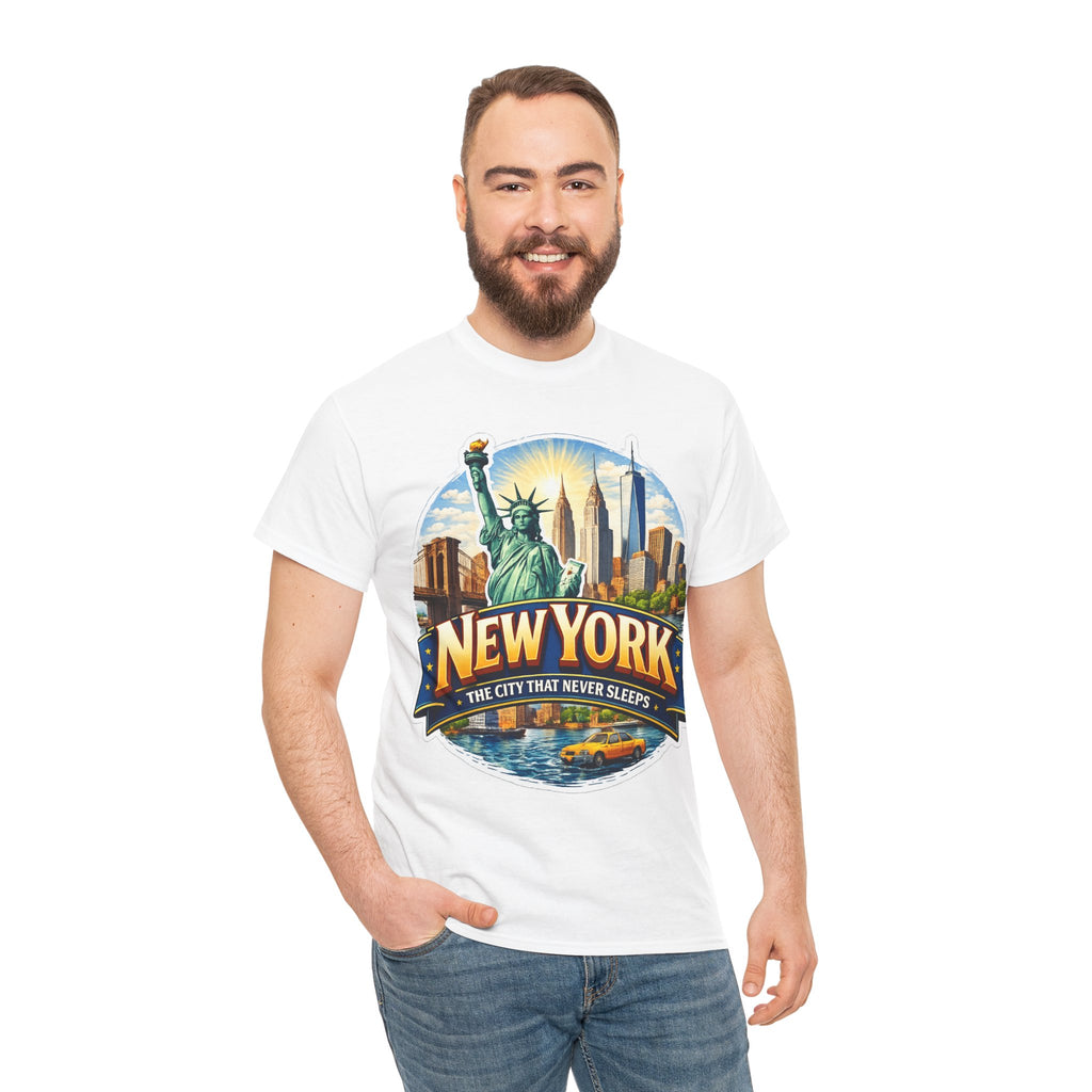 New York City T-Shirt - 'The City That Never Sleeps' Vintage Skyline Tee