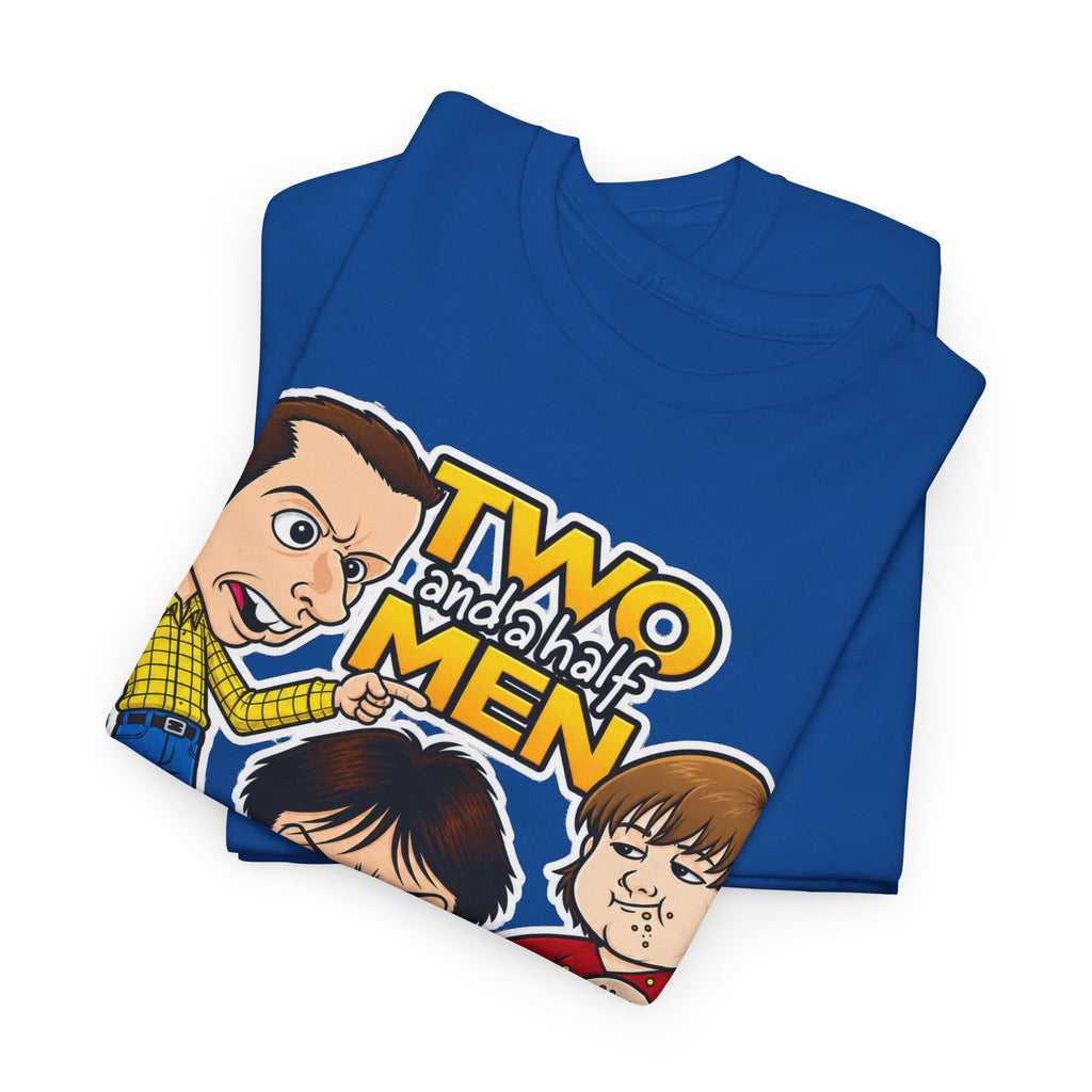 Two and a Half Men Inspired Cartoon Tee — Retro TV Comedy Graphic T-Shirt