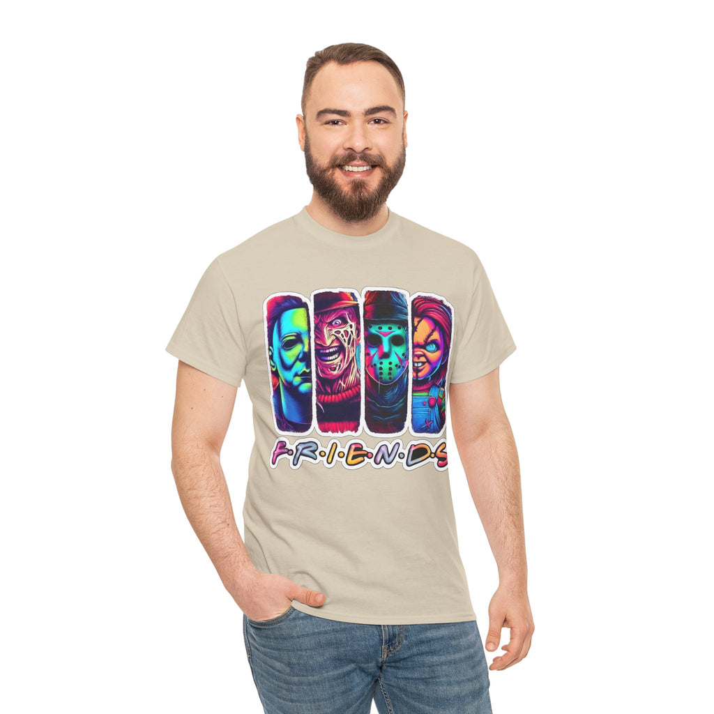 Halloween Horror Icons "Friends" T-Shirt — Neon Retro Slasher Tee