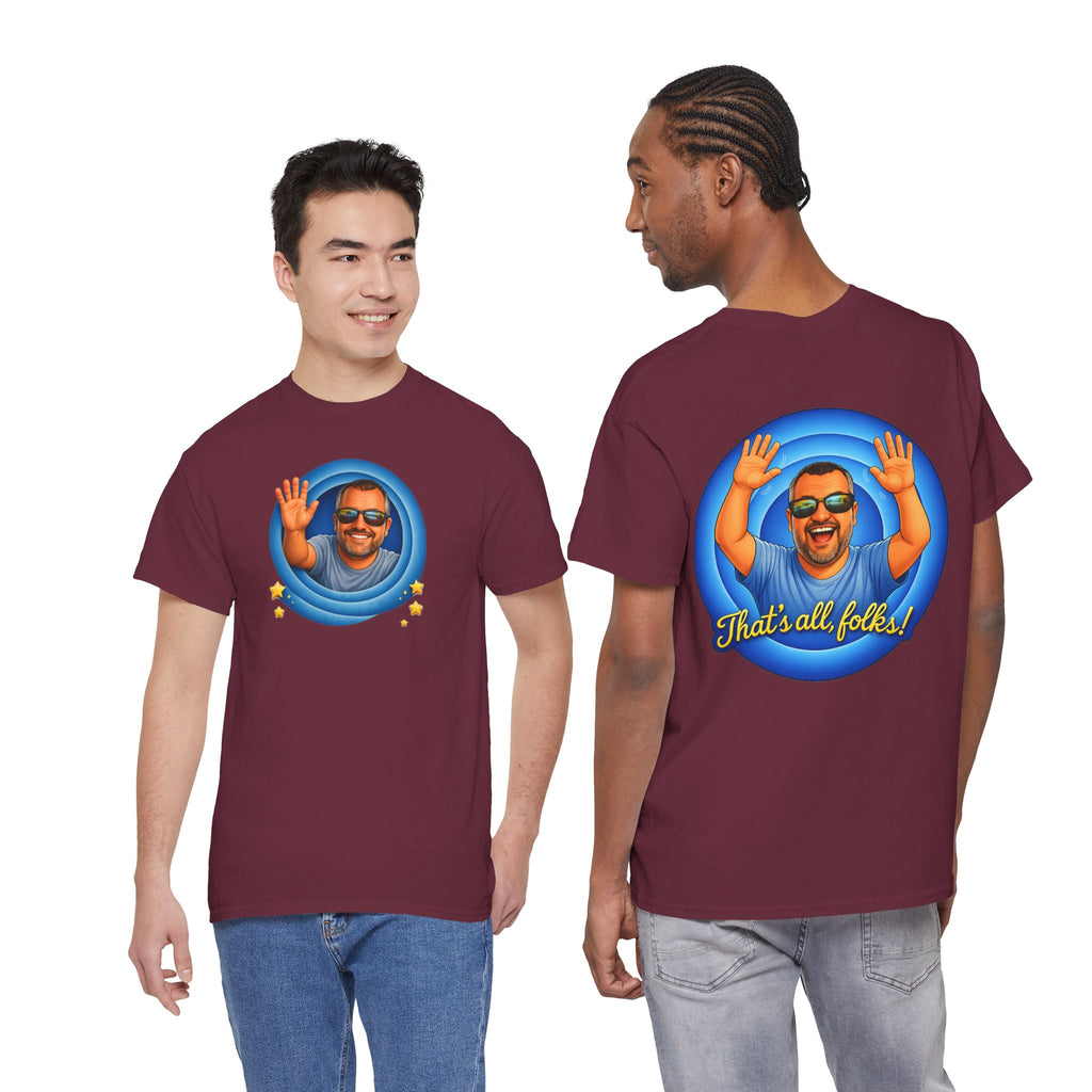 T-Shirt — "That's All, Folks!" Waving Portrait Graphic Tee