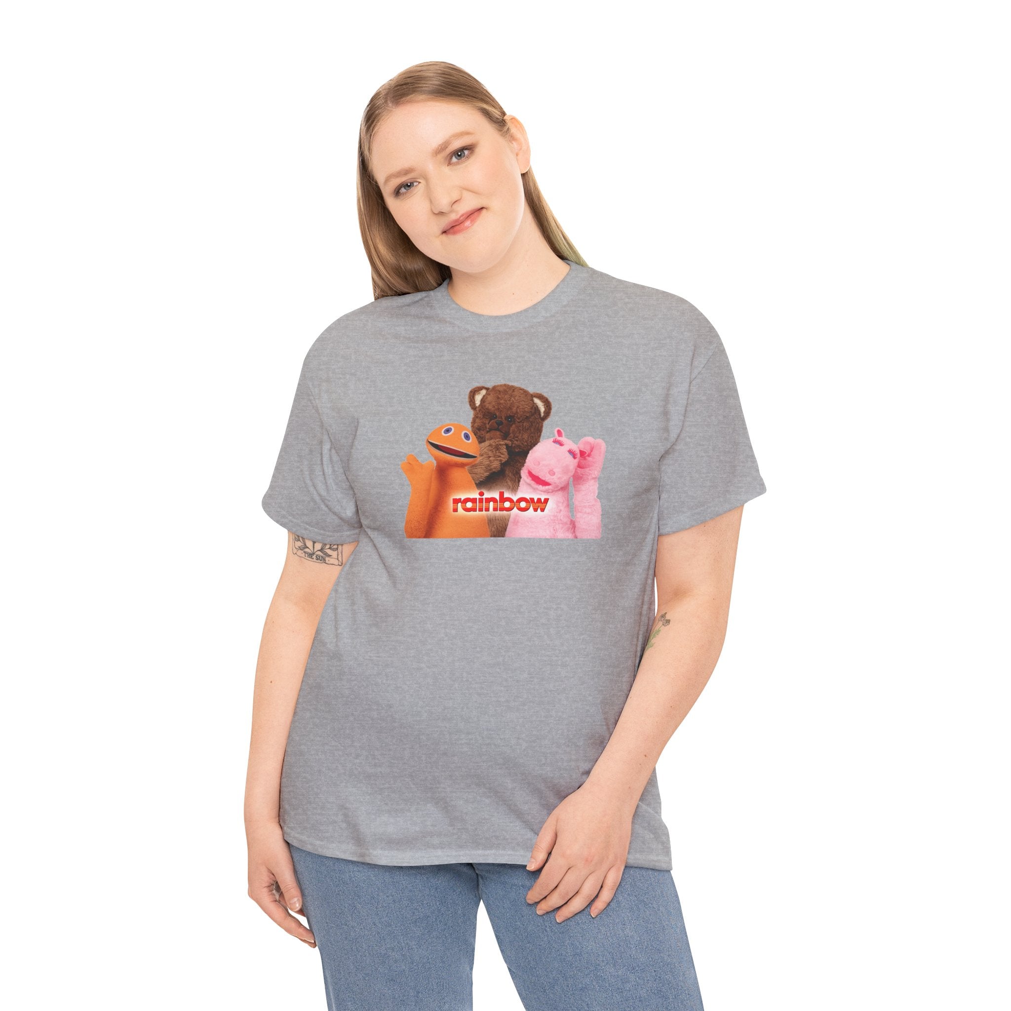 Rainbow Kids TV Zippy, George and Bungle Puppets T-Shirt — Cute Teddy & Hand Puppets Graphic Tee