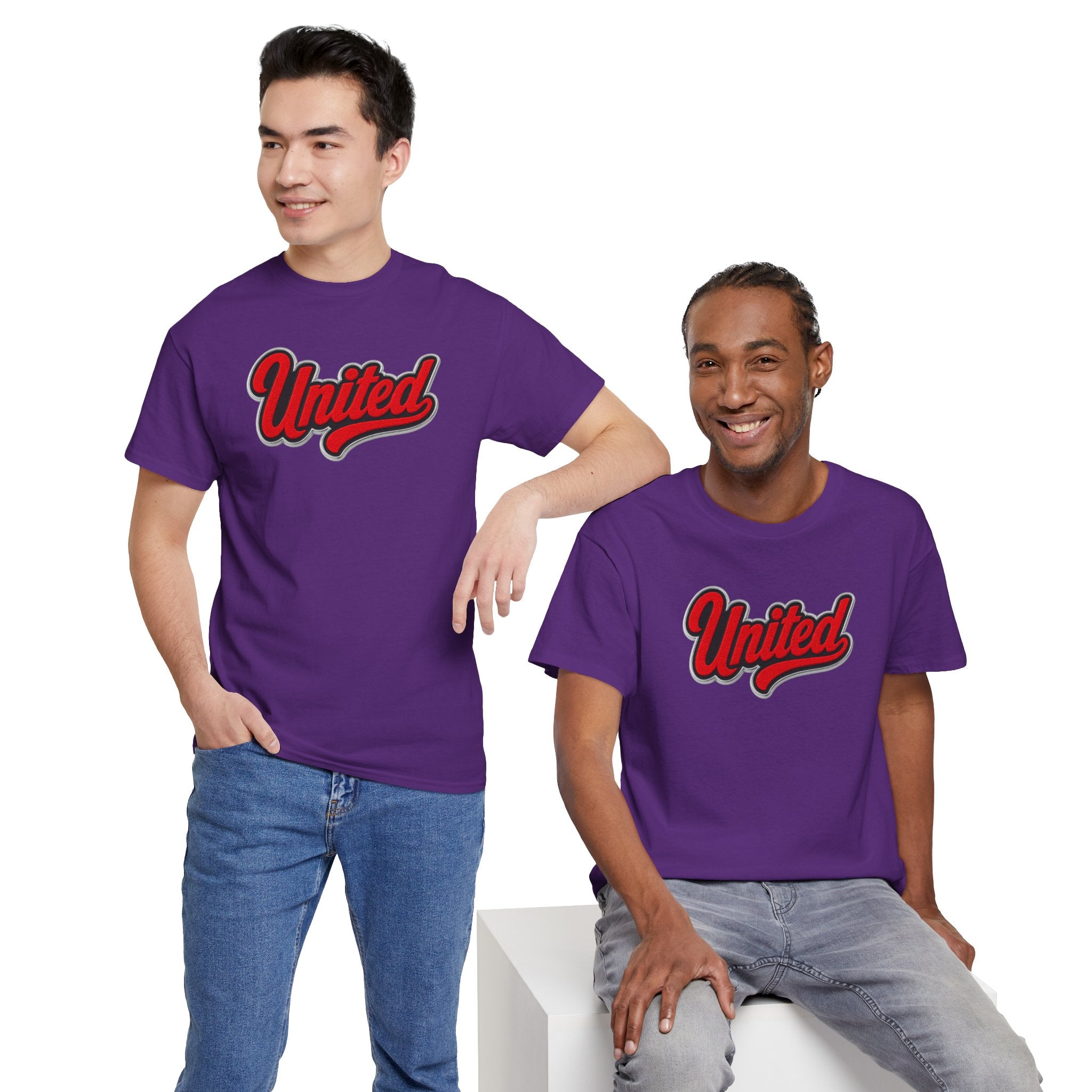 United Retro Script Tee — Vintage Red Logo T‑Shirt