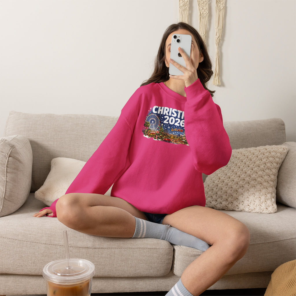 Christmas 2026 Holiday Sweatshirt – Festive Winter Cityscape Crewneck