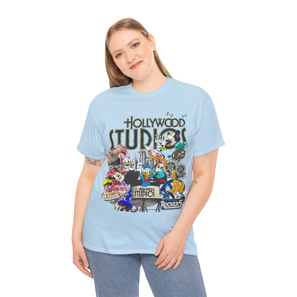 Hollywood Studios Collage T-Shirt — Vintage Theme Park Character Tee