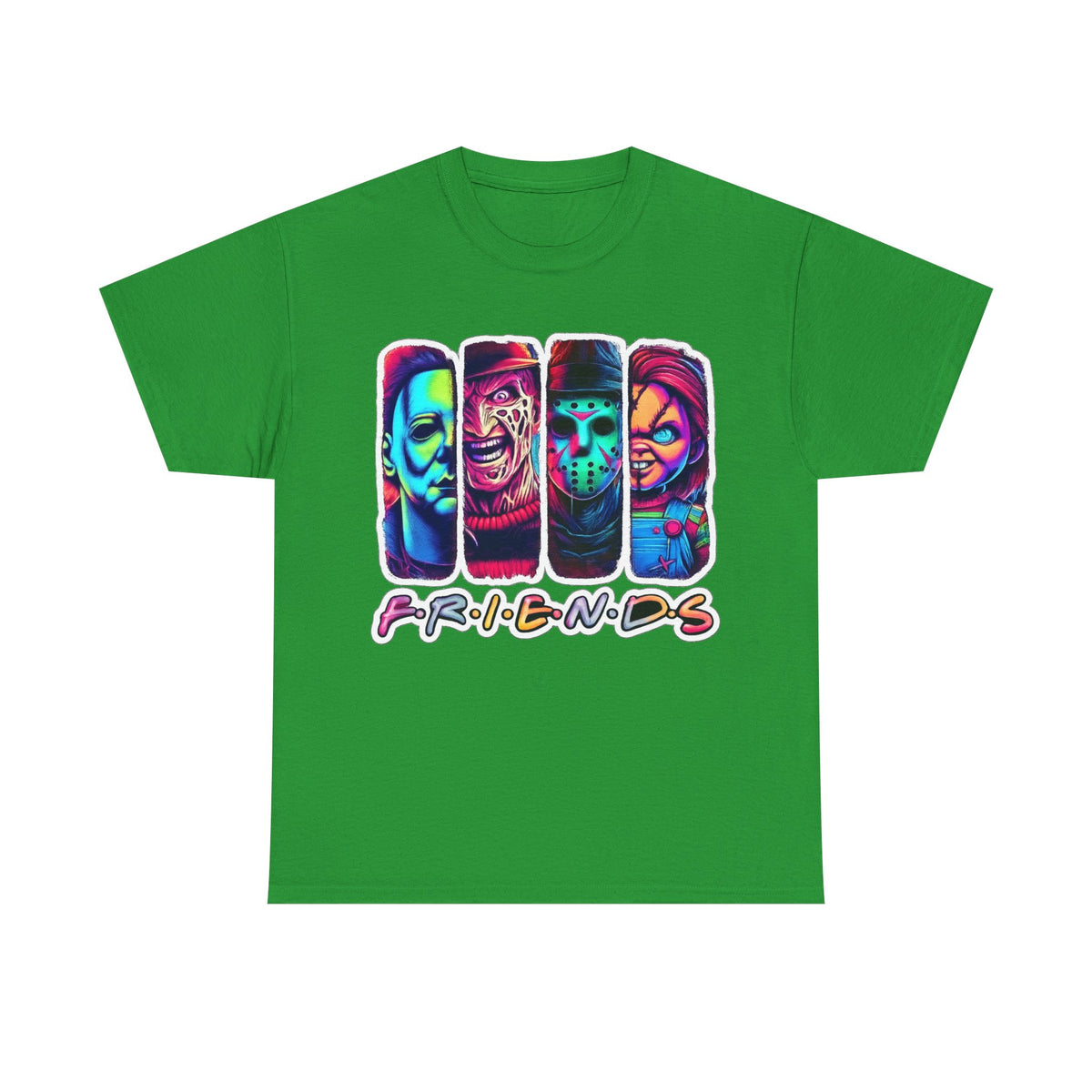 Halloween Horror Icons "Friends" T-Shirt — Neon Retro Slasher Tee