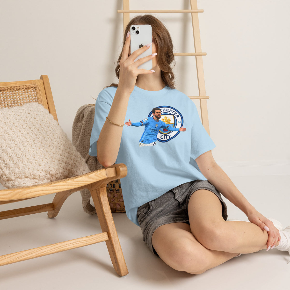 Bernardo Silva Manchester City Football Club Graphic Tee — Celebratory Player Design