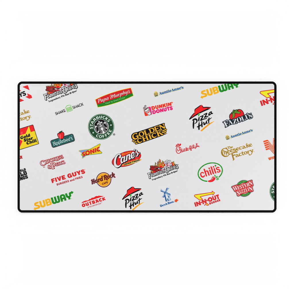 American Fast Food Chains Logo Desk Mat — Oversized Gaming & Office Mouse Pad