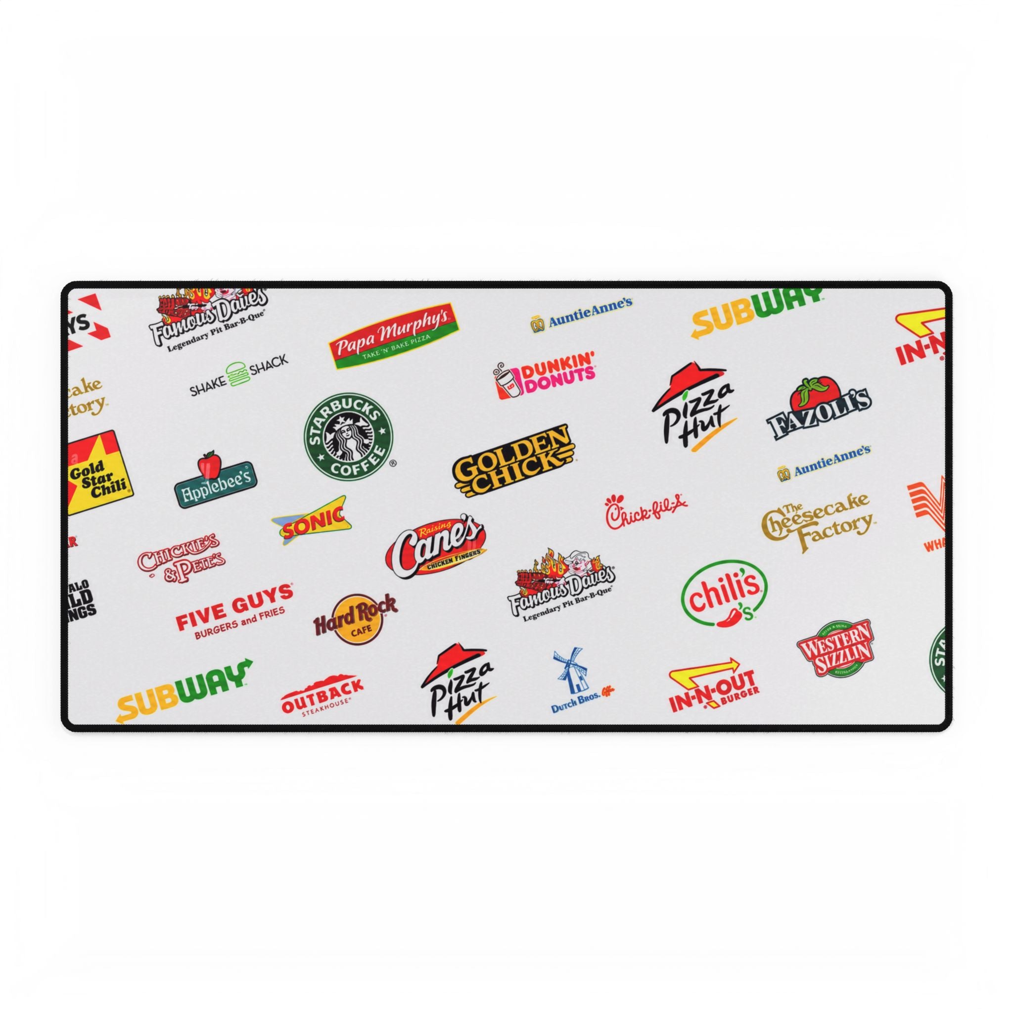 American Fast Food Chains Logo Desk Mat — Oversized Gaming & Office Mouse Pad