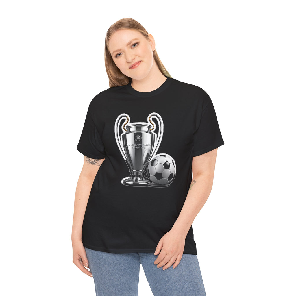 European Cup / Champions League Trophy & Ball Graphic Cotton T-Shirt