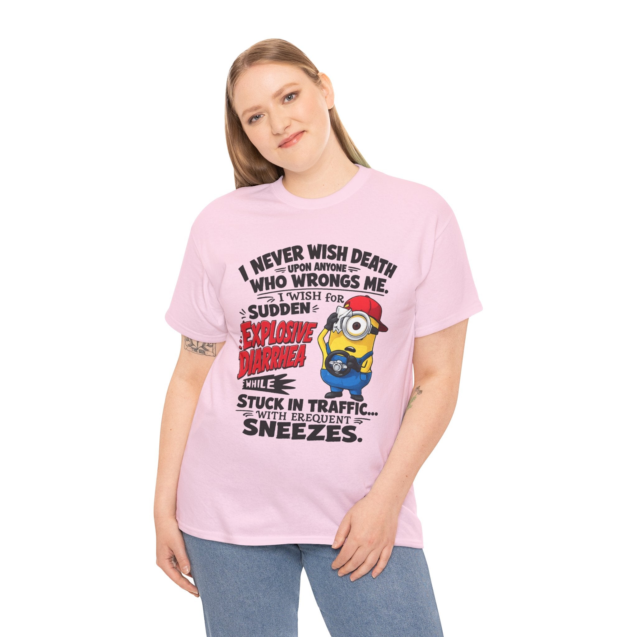 Funny Minion Traffic Tee — "Explosive Diarrhea" Humorous Graphic T-Shirt