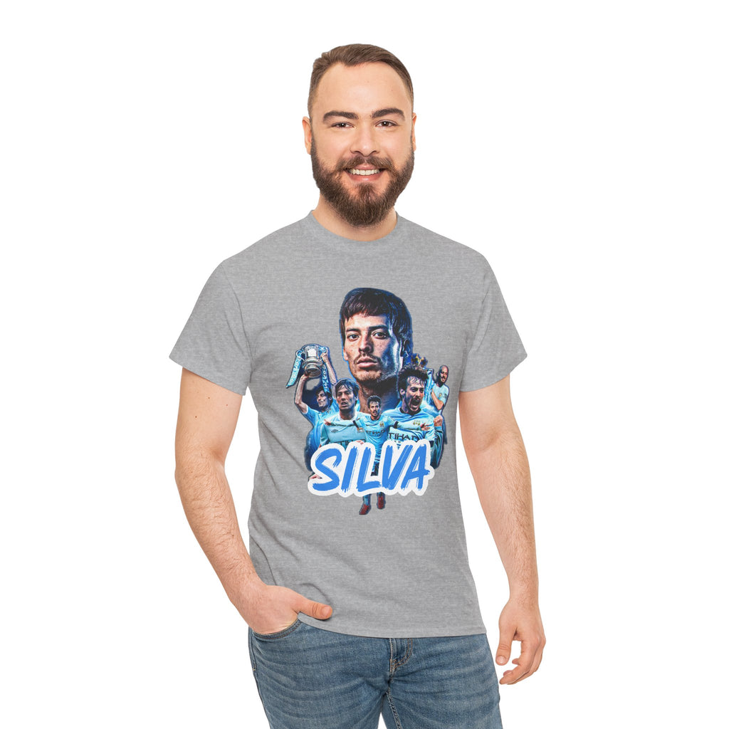 David Silva Manchester City Soccer Tee — Classic Player Portrait Football Shirt