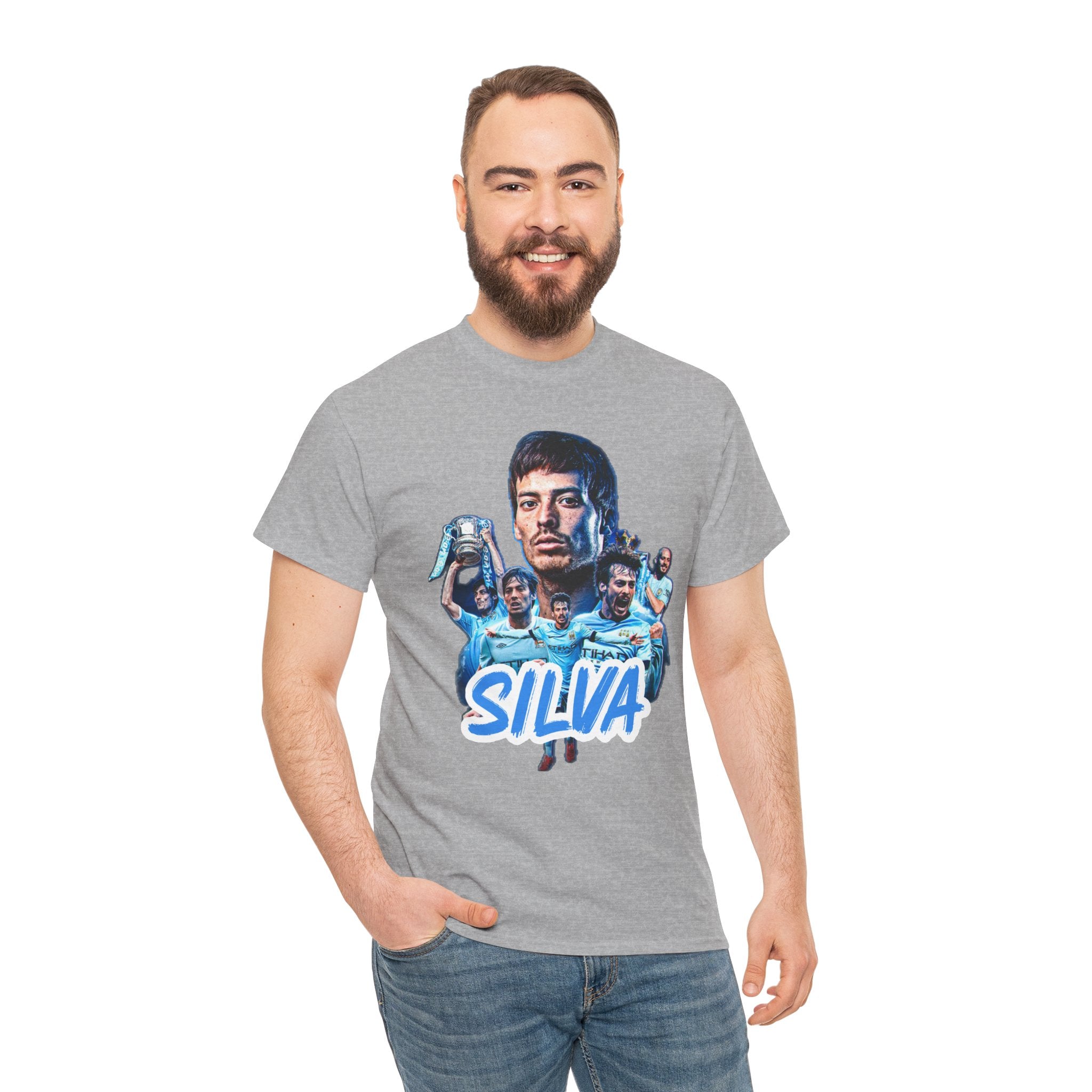 David Silva Manchester City Soccer Tee — Classic Player Portrait Football Shirt