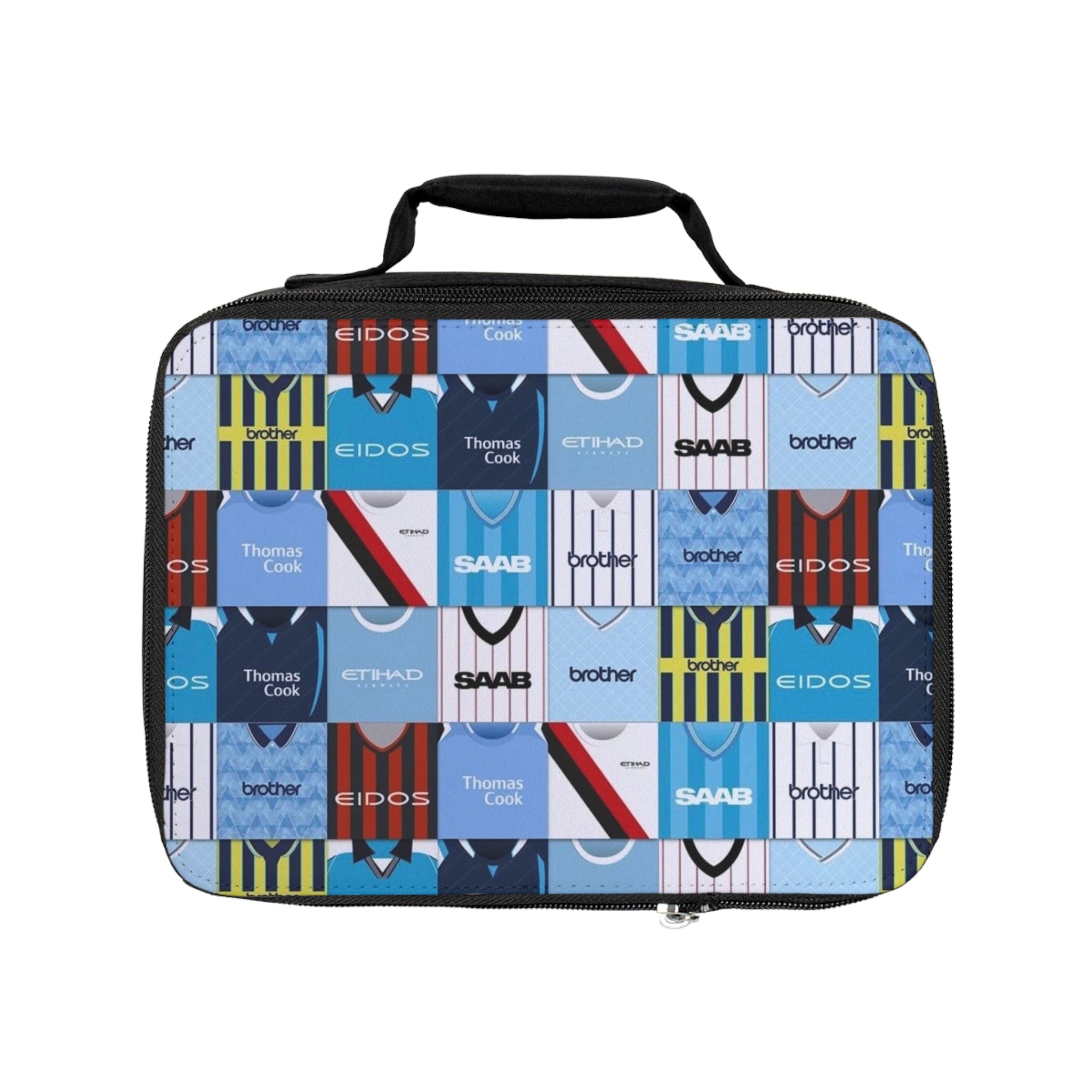 Manchester City Vintage Soccer Jersey Patchwork Lunch Bag