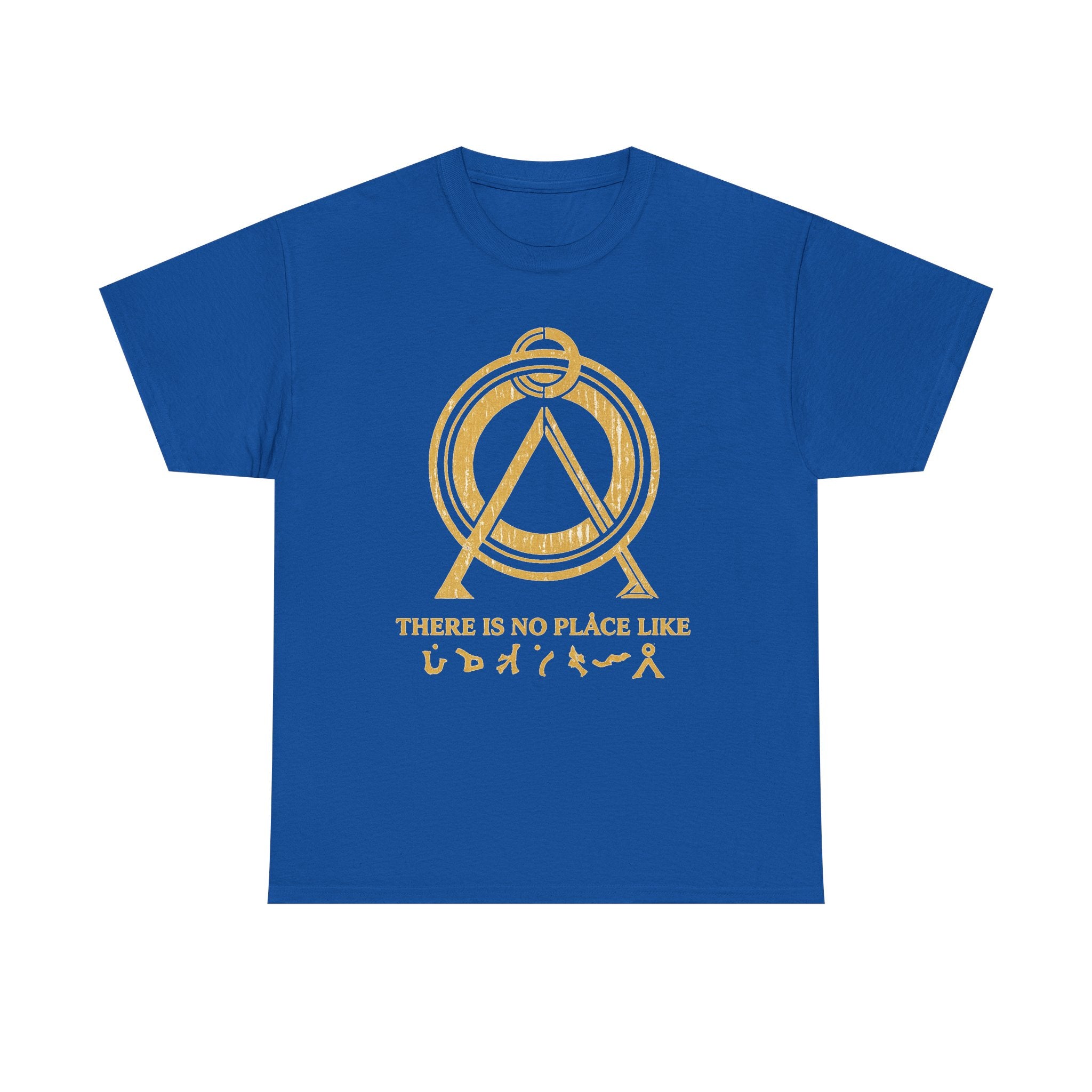 There Is No Place Like Home Graphic Tee — Vintage Gold Sigil T‑Shirt