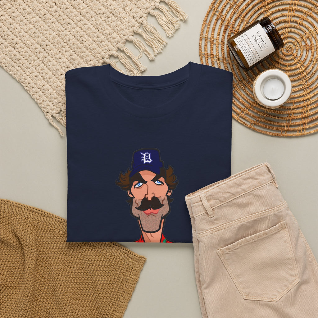Magnum PI Retro Caricature T-Shirt — Retro Mustache Hat Portrait Tee