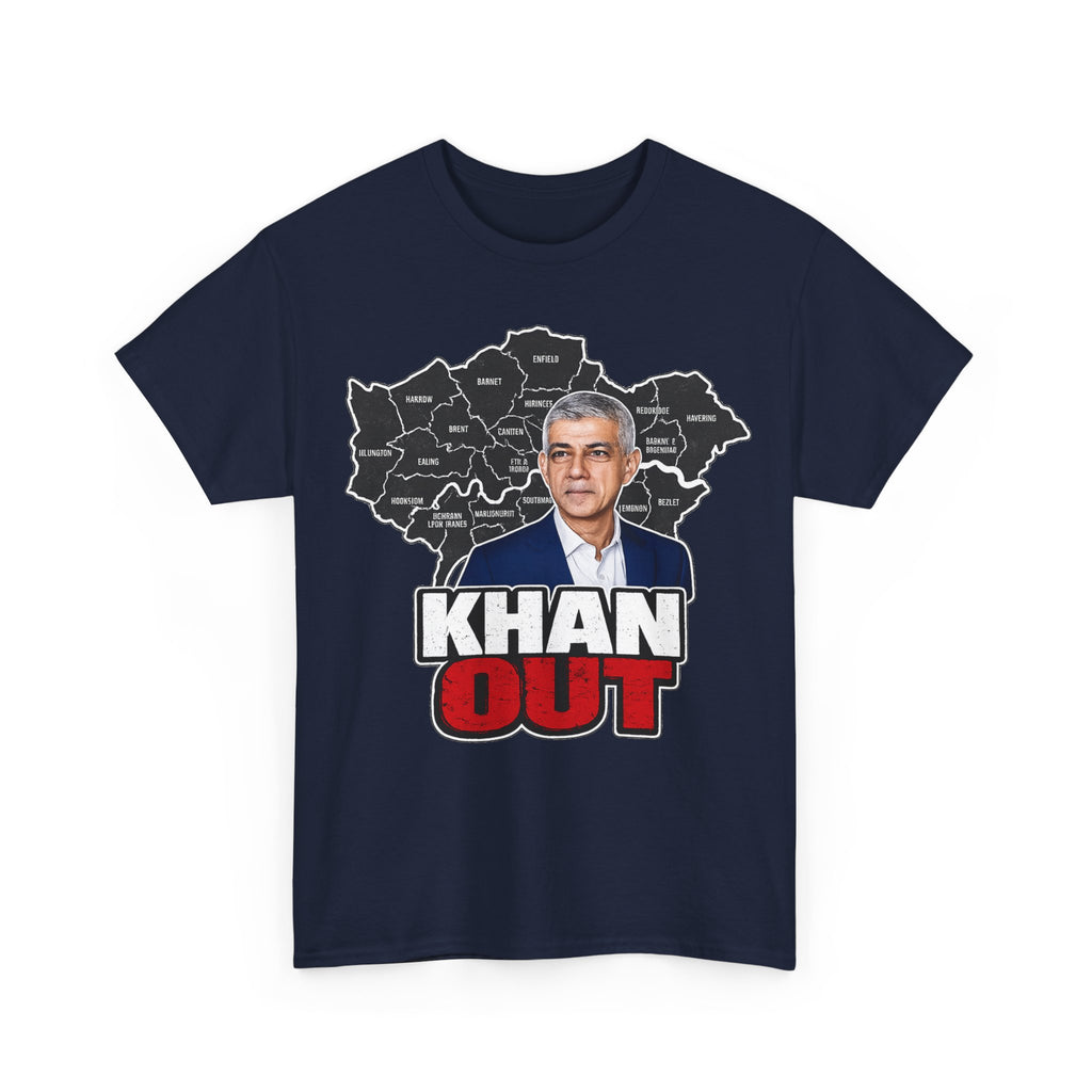Sadiq Khan Out" Political Protest Tee with Sadiq Khan Graphic T-Shirt